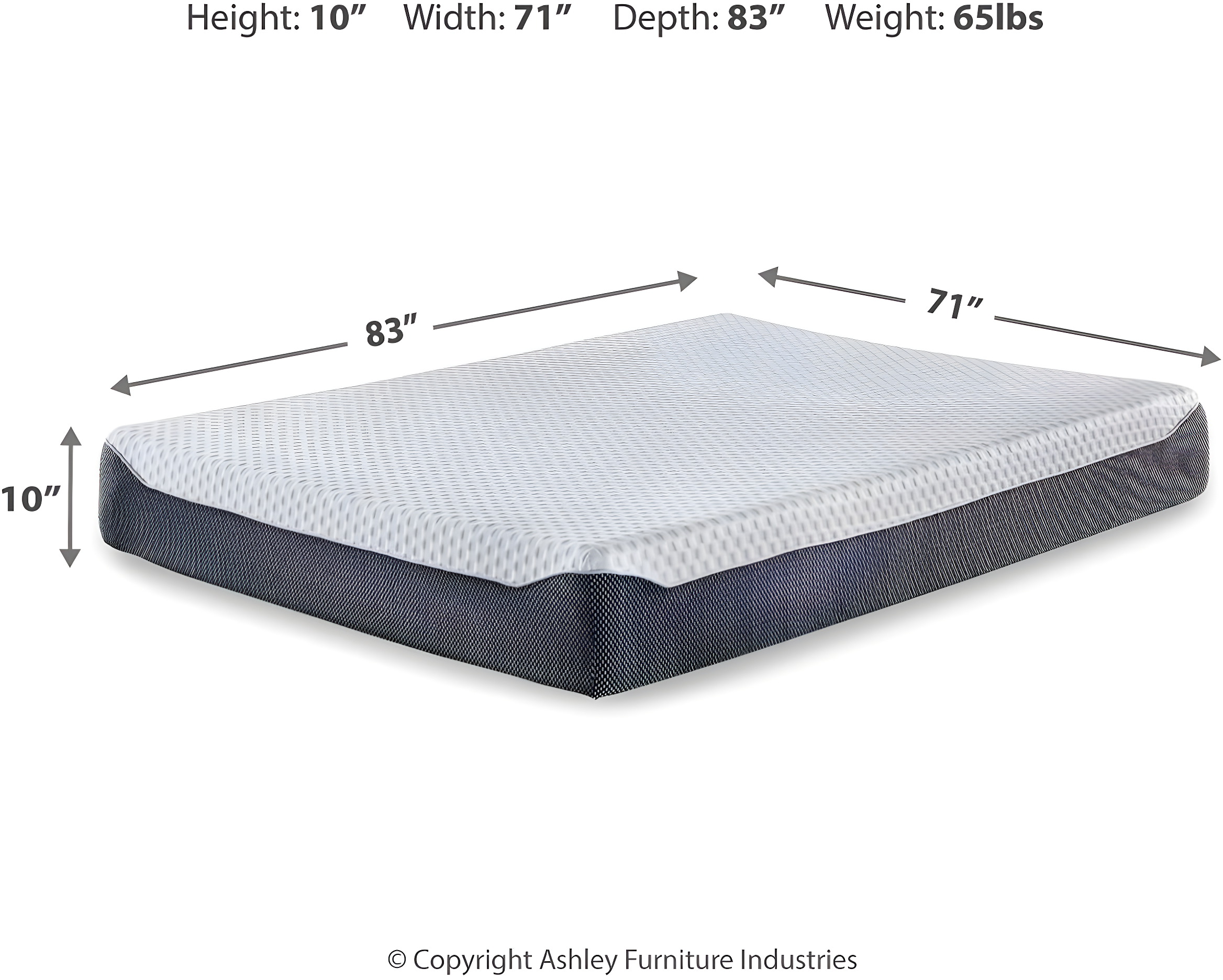 Signature Design by Ashley Chime Elite Charcoal Infused Memory Foam Mattress