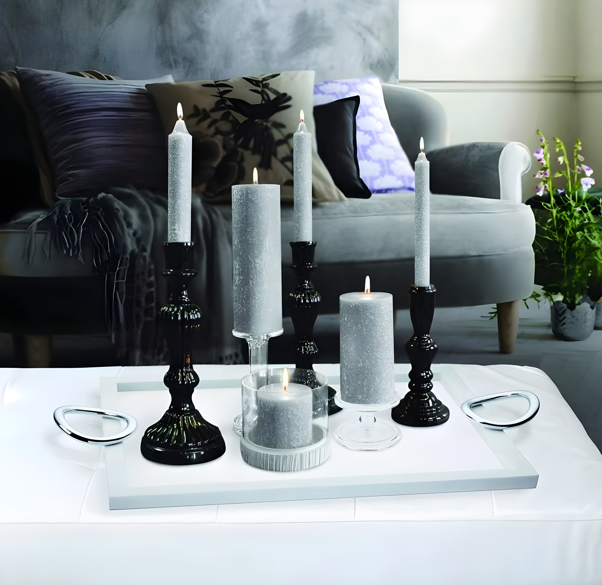 12 Piece Unscented Taper Candle Set