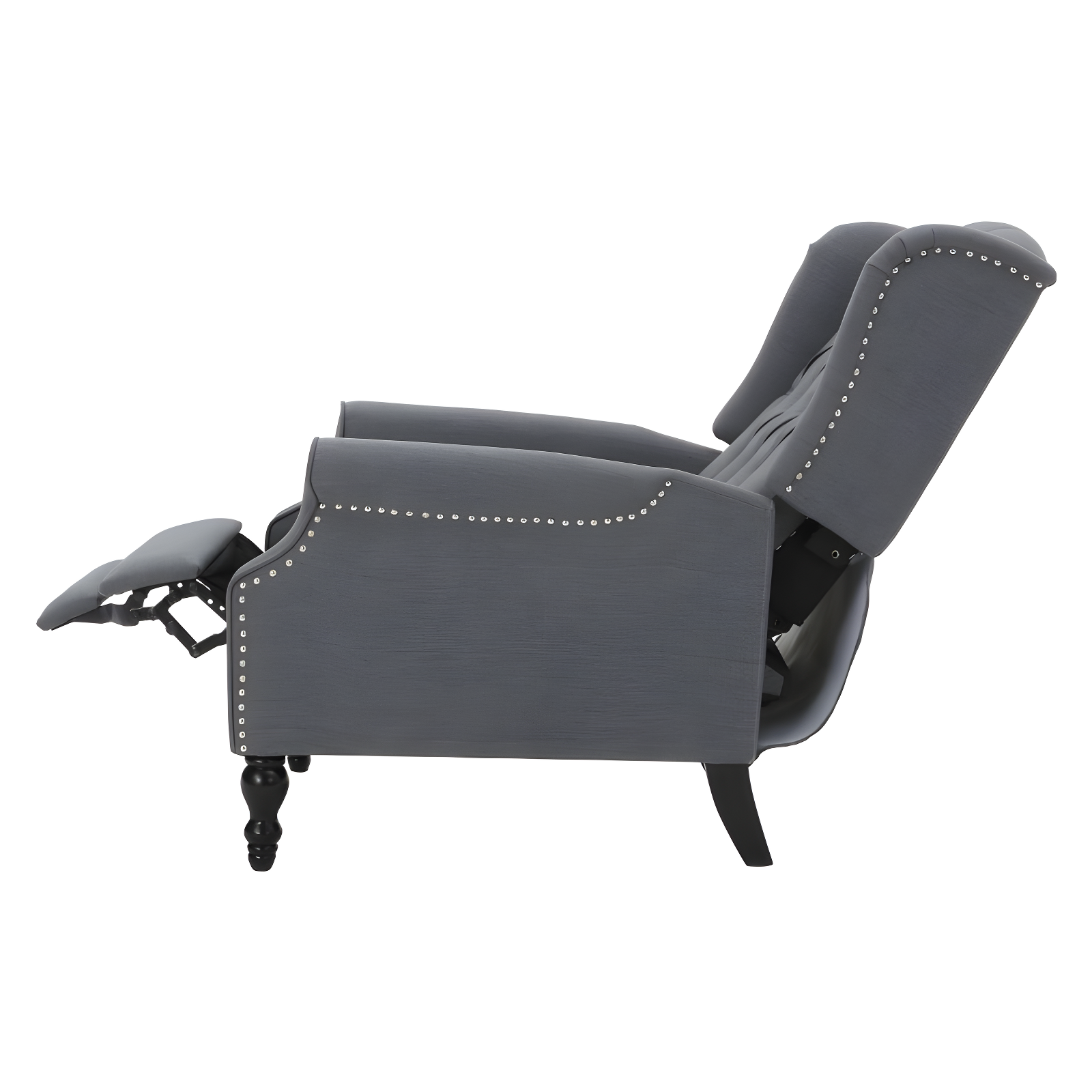 Walter Recliner - Charcoal - Christopher Knight Home: Upholstered Pushback Club Chair