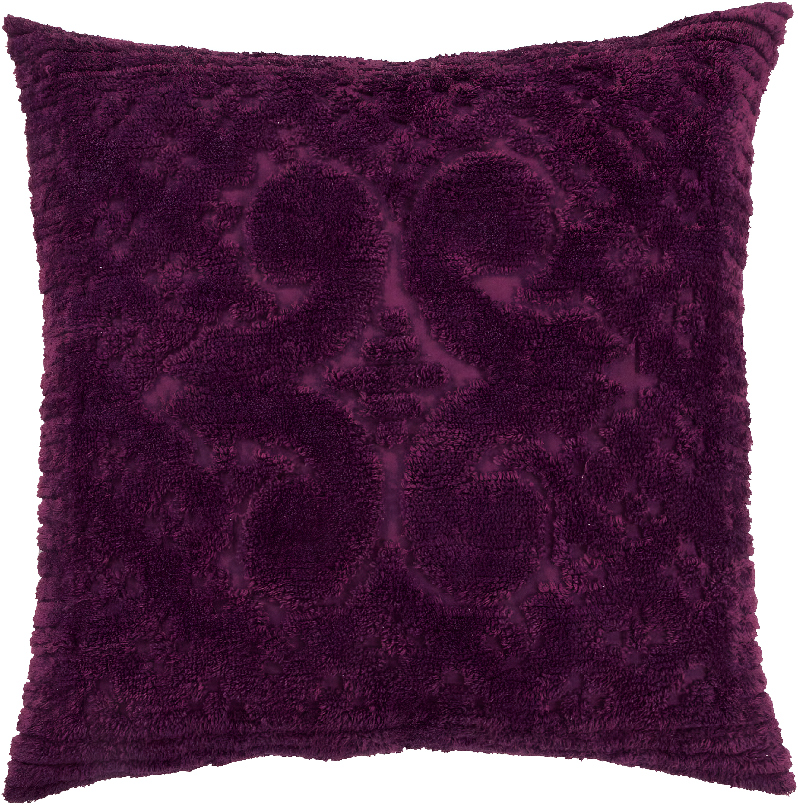 Better Trends Ashton – Luxurious 100% Cotton Tufted Euro Sham in Medallion Design, Super Soft & Lightweight, 26” x 26”, Plum