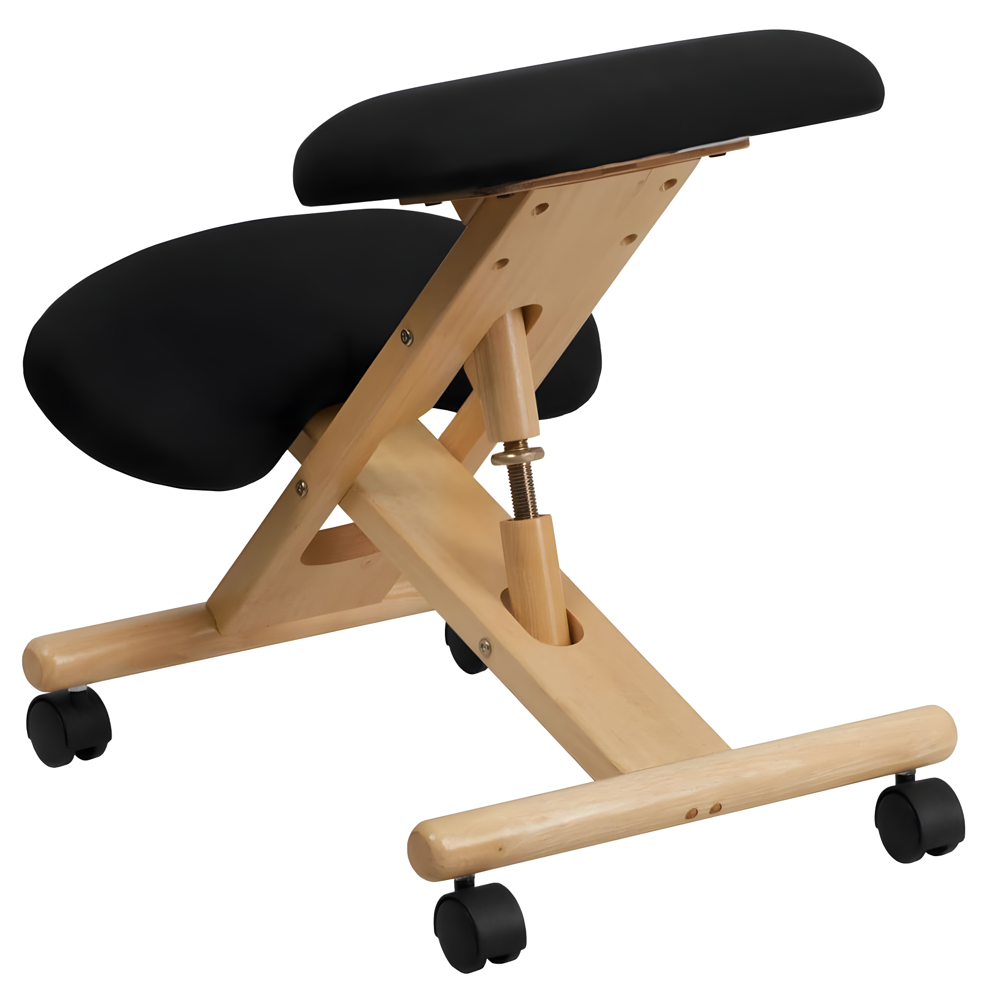 Bragg Posey Mobile Wooden Height-Adjustable Ergonomic Kneeling Office Chair