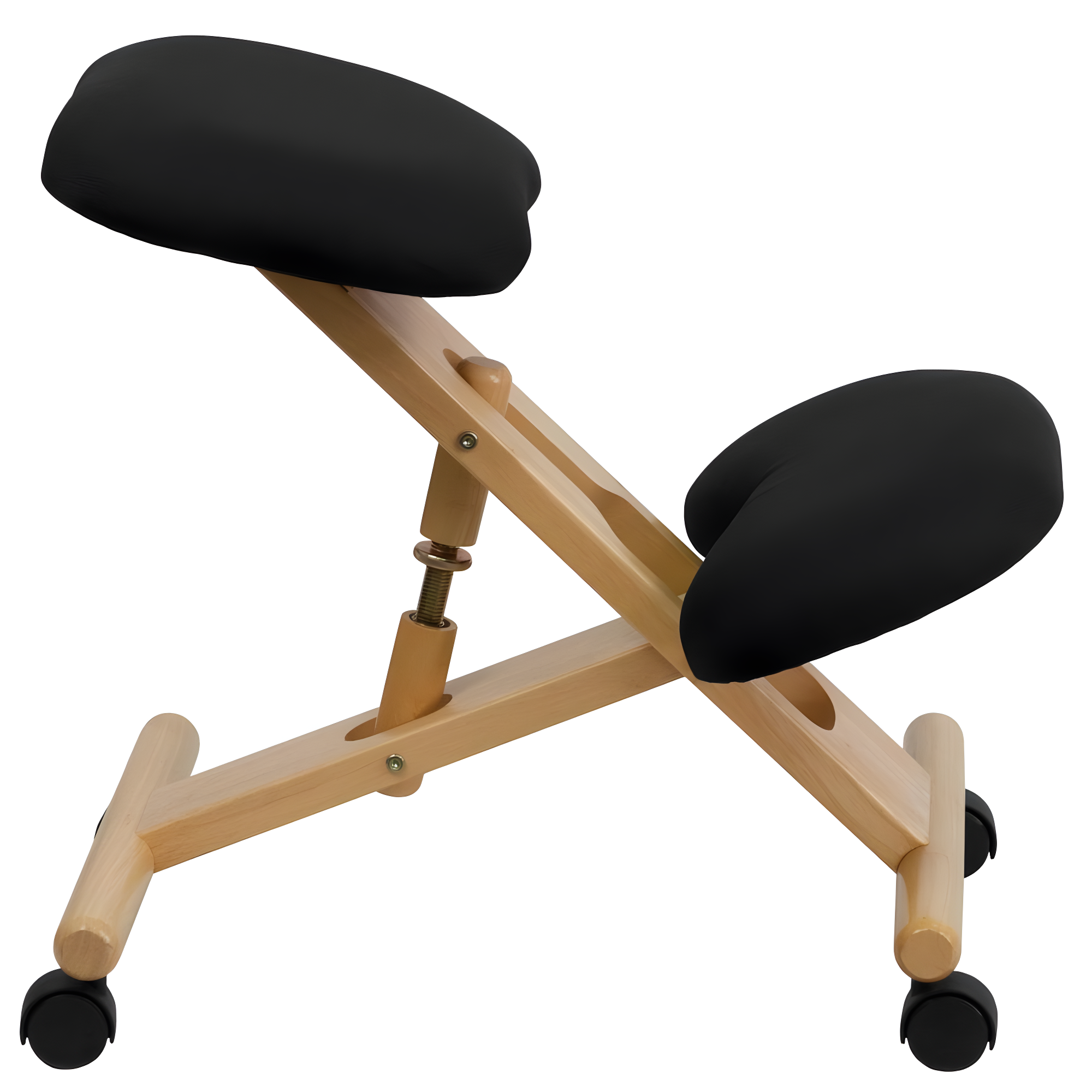Bragg Posey Mobile Wooden Height-Adjustable Ergonomic Kneeling Office Chair