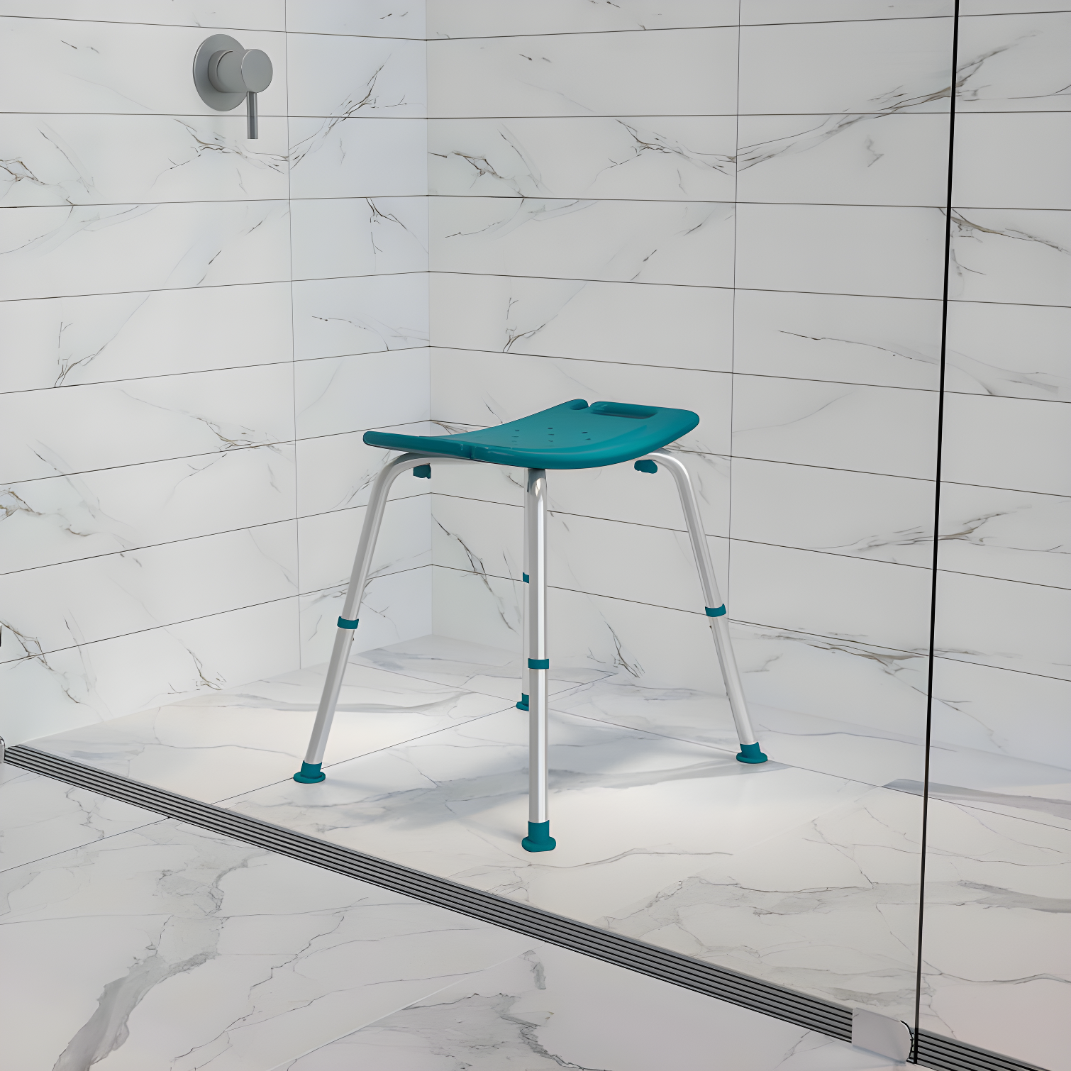 Hemsworth Tool-Free 300 Lb. Capacity, Adjustable Bath & Shower Chair w/ Non-slip Feet