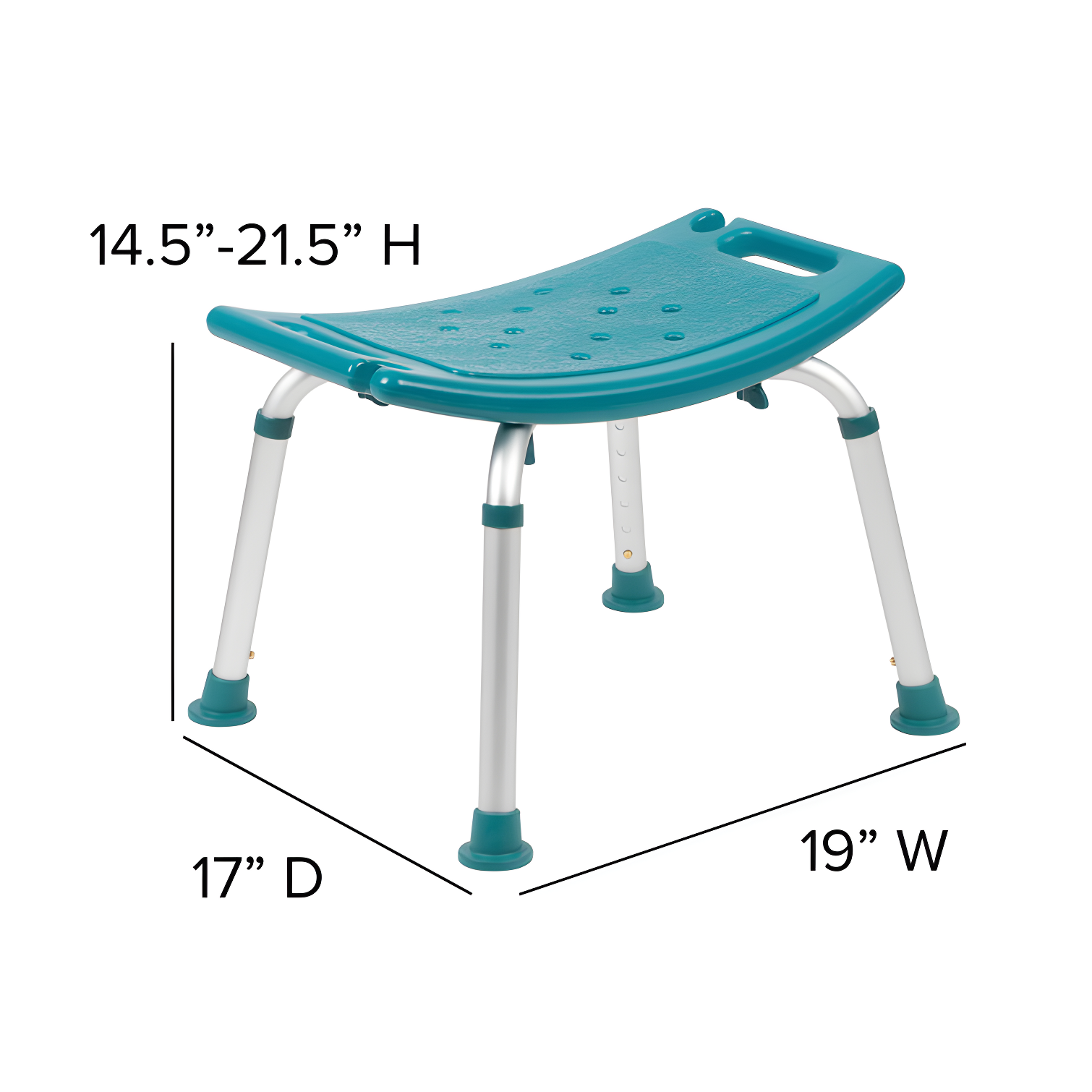 Hemsworth Tool-Free 300 Lb. Capacity, Adjustable Bath & Shower Chair w/ Non-slip Feet