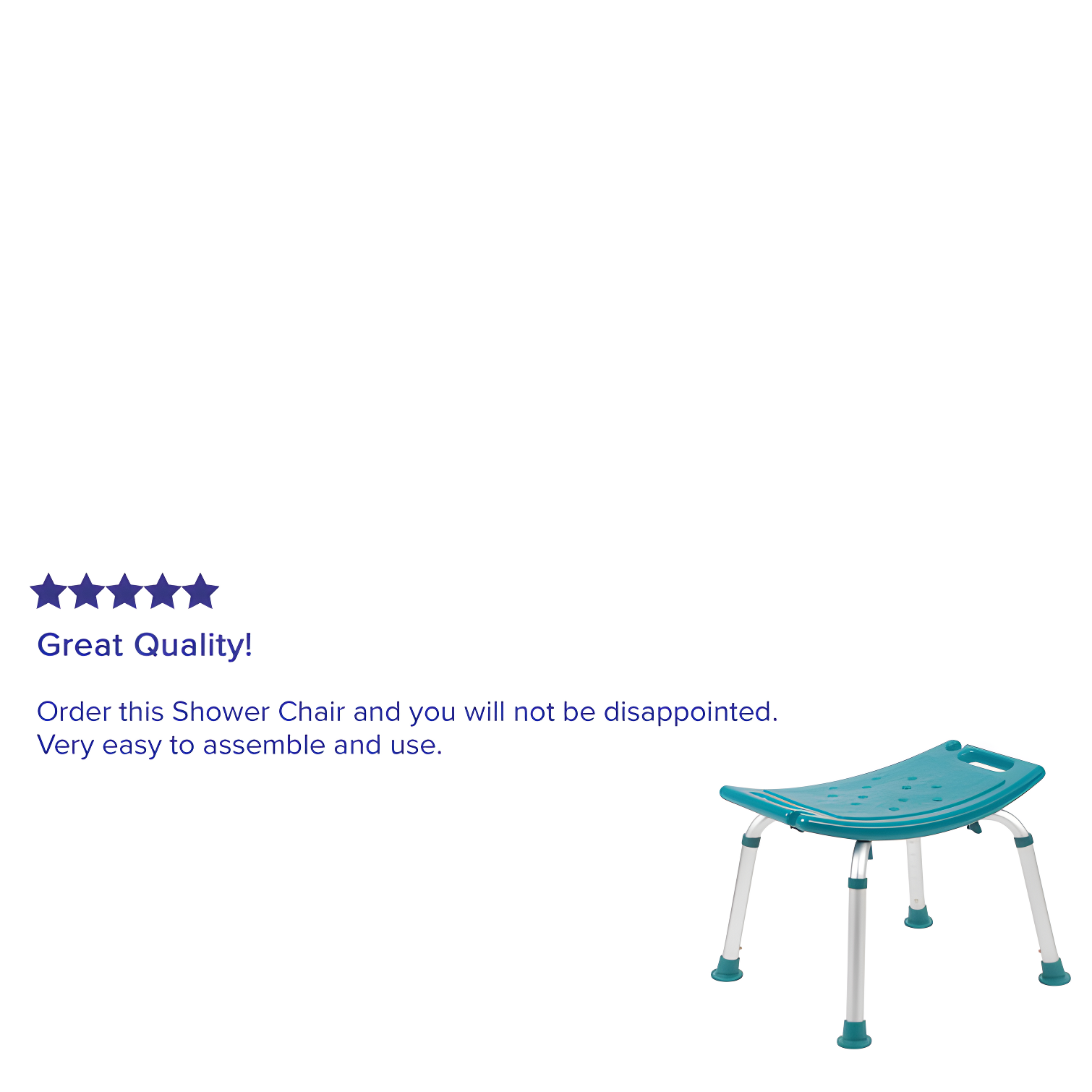 Hemsworth Tool-Free 300 Lb. Capacity, Adjustable Bath & Shower Chair w/ Non-slip Feet