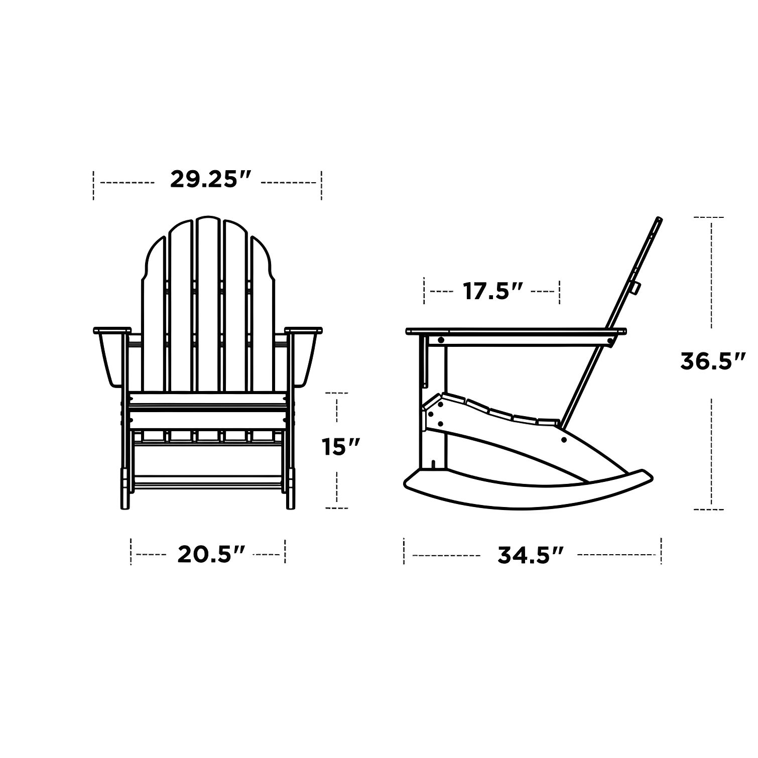 Vineyard Adirondack Rocking Chair