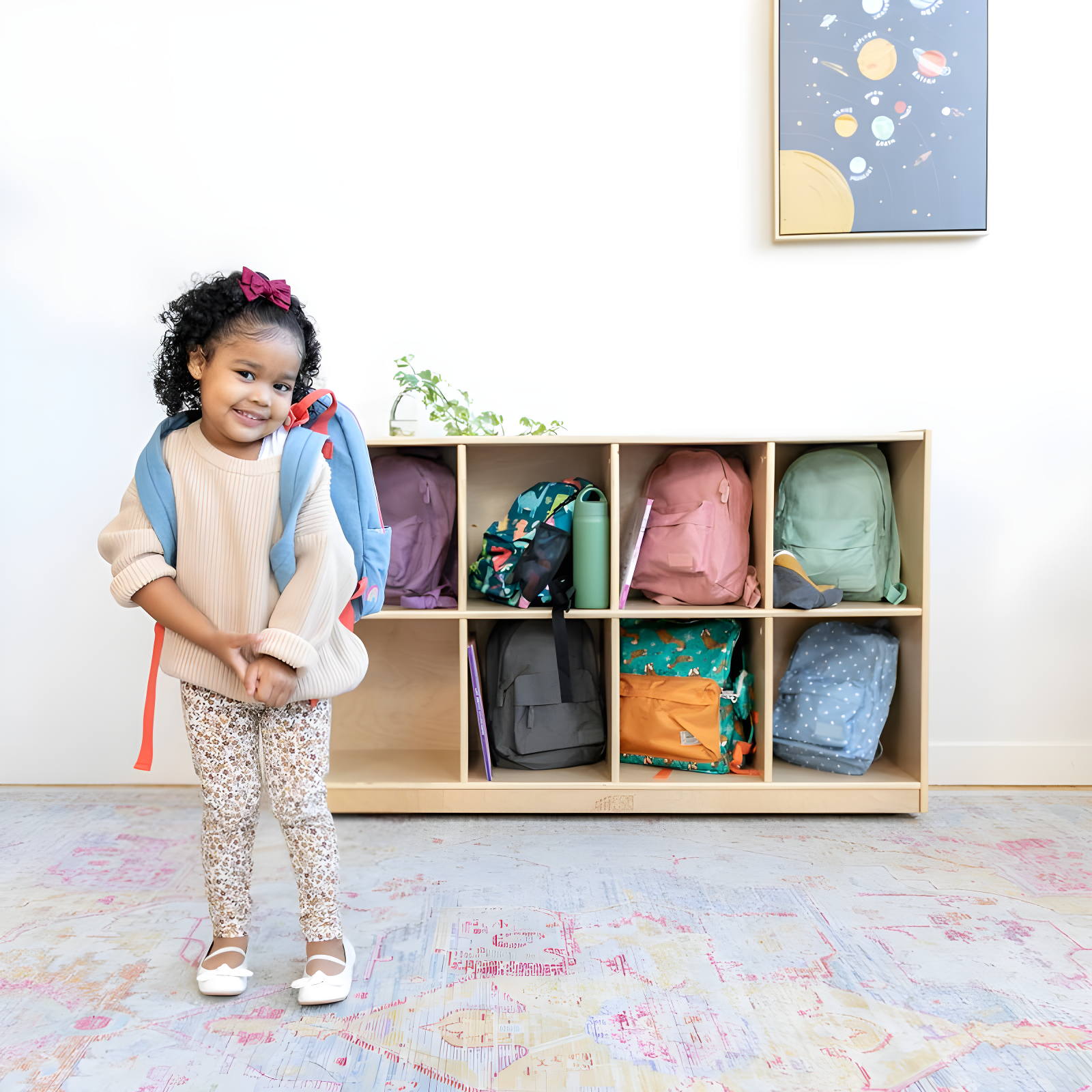 ECR4Kids ECR4Kids 8-Compartment Mobile Backpack Storage Cabinet, Classroom Furniture