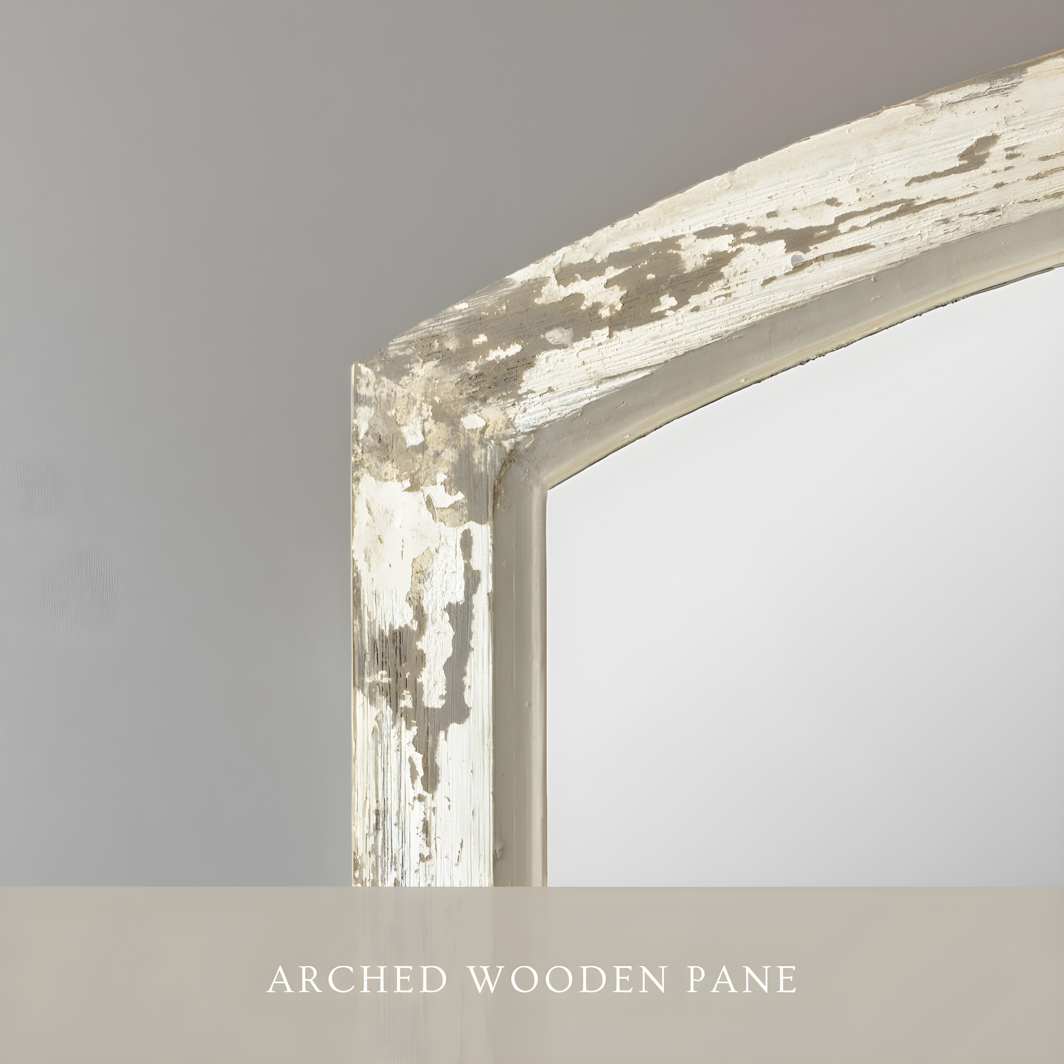 Jolene Arch Window Pane Mirrors Off-White 27" x 15" (Set of 2) by Aspire