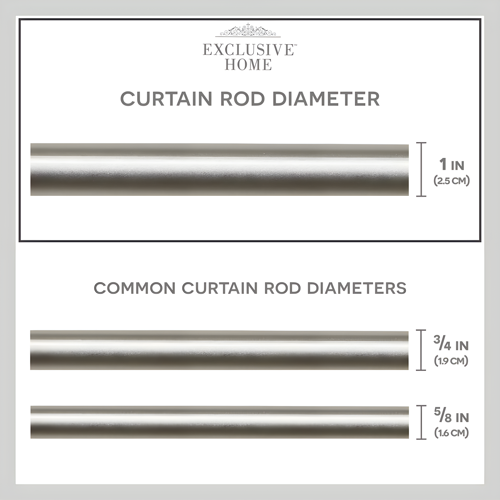 Amalgamated Textiles Exclusive Home Lancelot 1" Window Curtain Rod and Finial Set, Adjustable