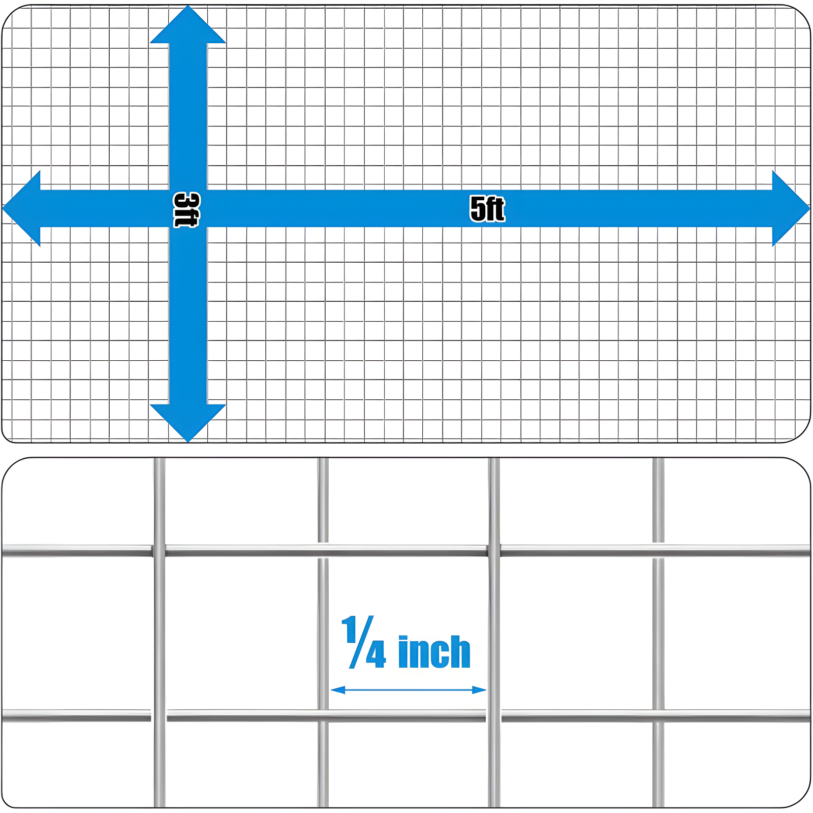 Fencer Wire Fencer Wire 23 Gauge Galvanized Hardware Cloth with Mesh Size 1/4" x 1/4", Multiple Options