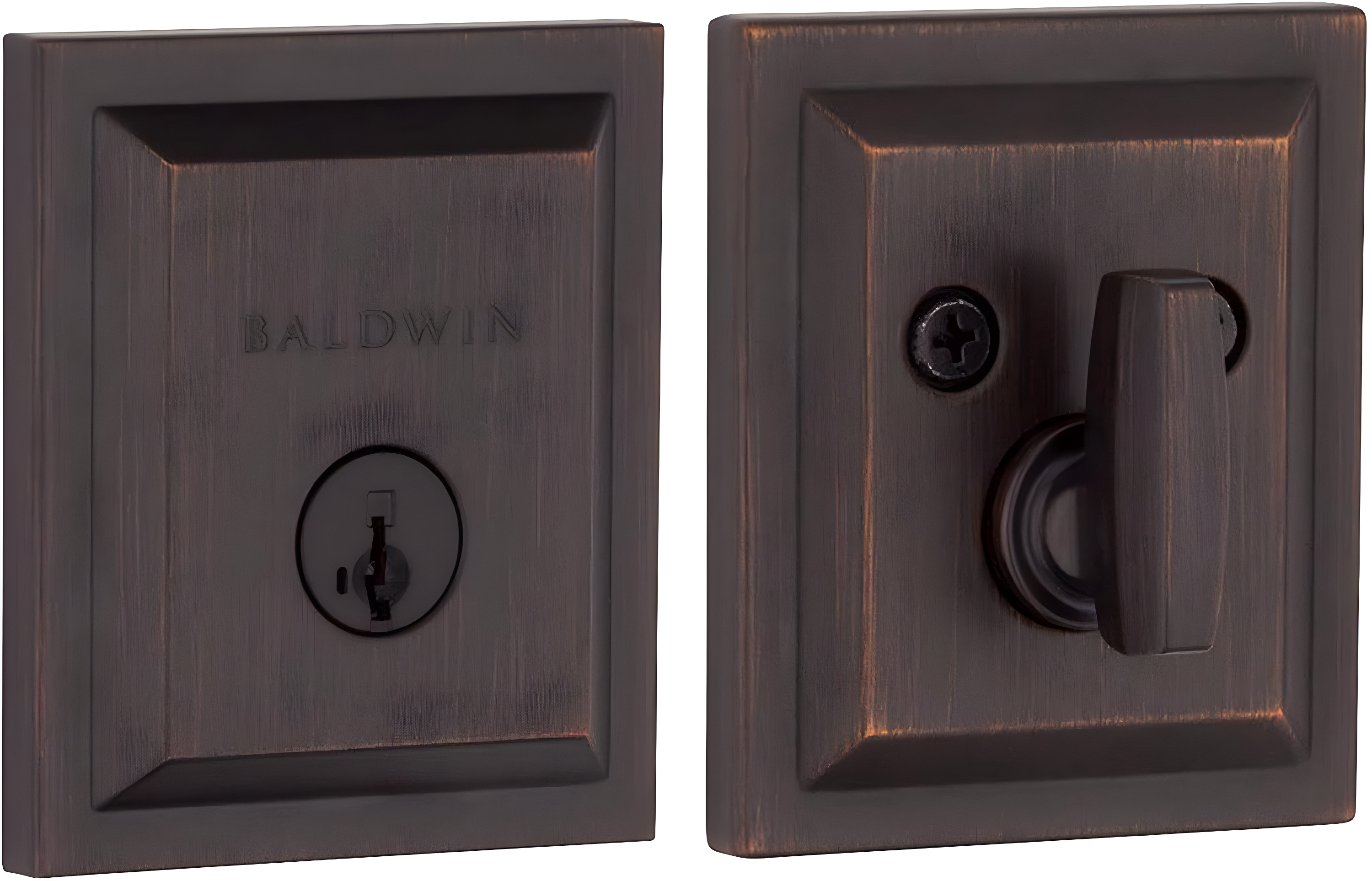 Baldwin 380SLB11PSMTCPRCAL Torrey Pines 380 Rectangular Low Profile Single Cylinder Deadbolt with SmartKey
