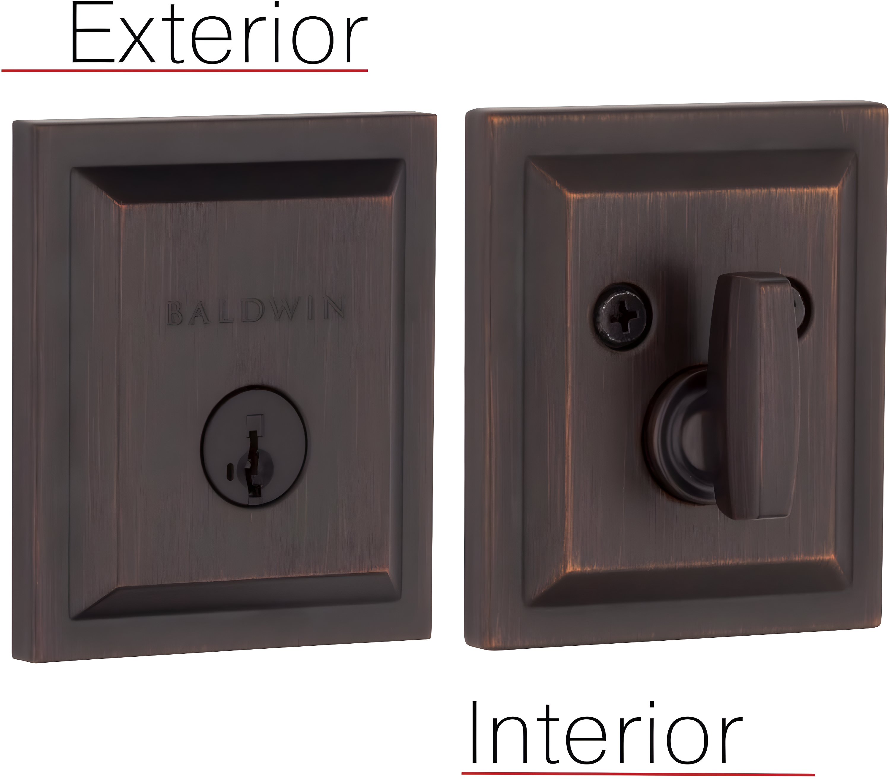 Baldwin 380SLB11PSMTCPRCAL Torrey Pines 380 Rectangular Low Profile Single Cylinder Deadbolt with SmartKey
