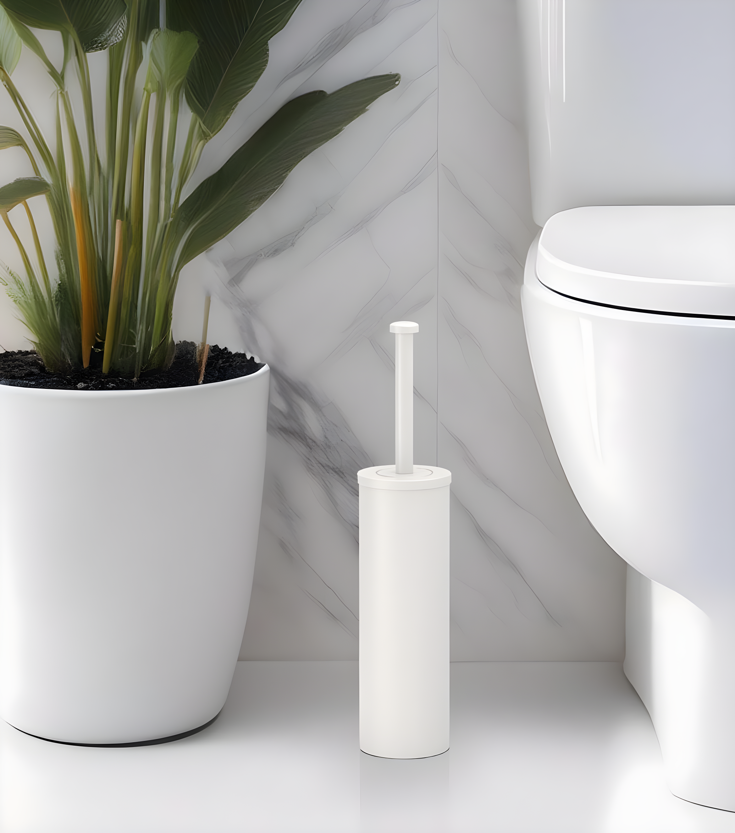 Latitude II 15"H Toilet Brush and Stainless Steel Holder