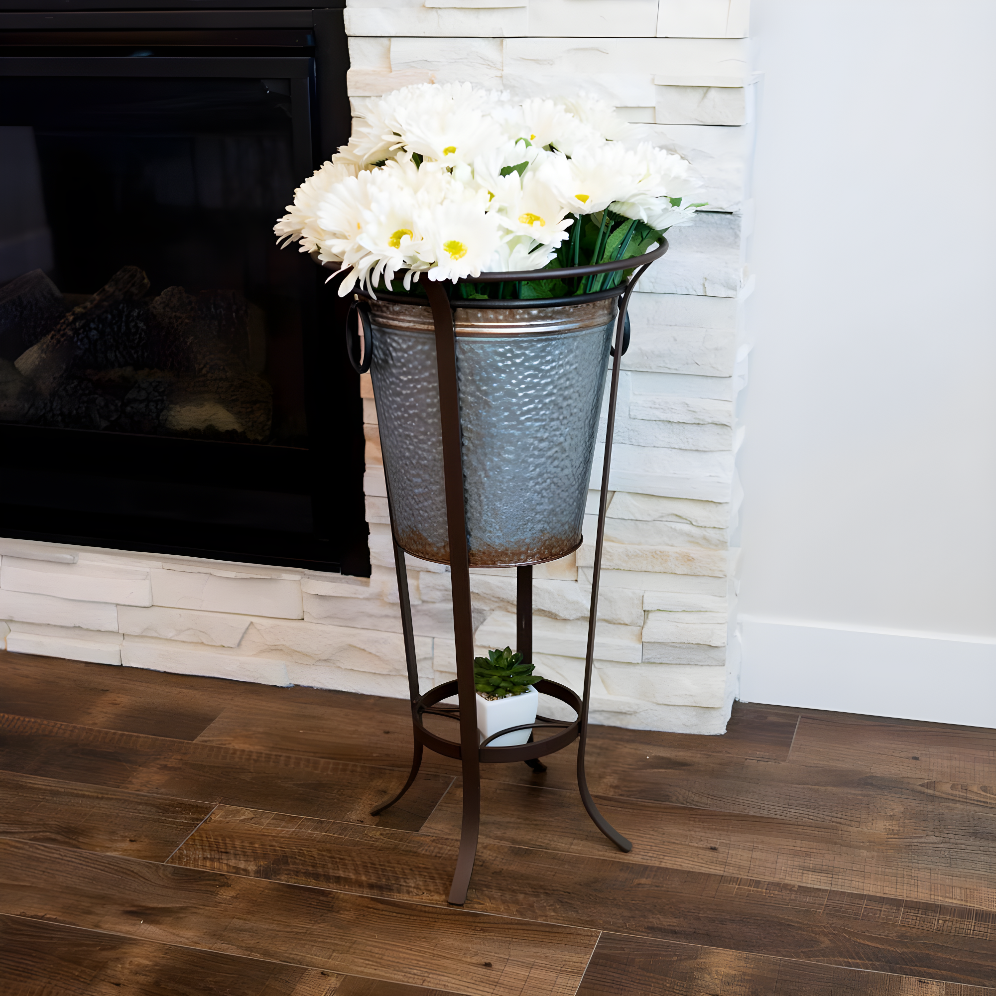 Achla Designs Tulip Plant Stand Without Insert, 28 Inch Tall, Roman Bronze Powder Coat Finish