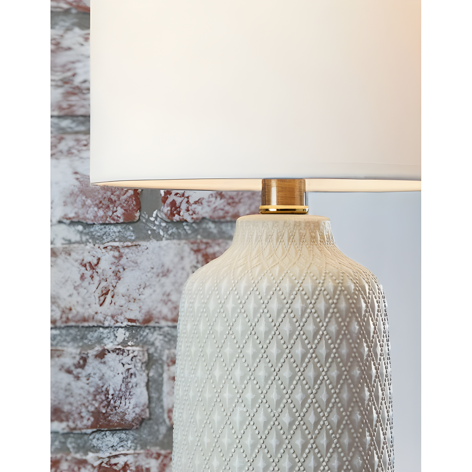 Donnford Ceramic Table Lamp Gray/White - Signature Design by Ashley: Modern Accent, 1-Way Switch, UL Listed
