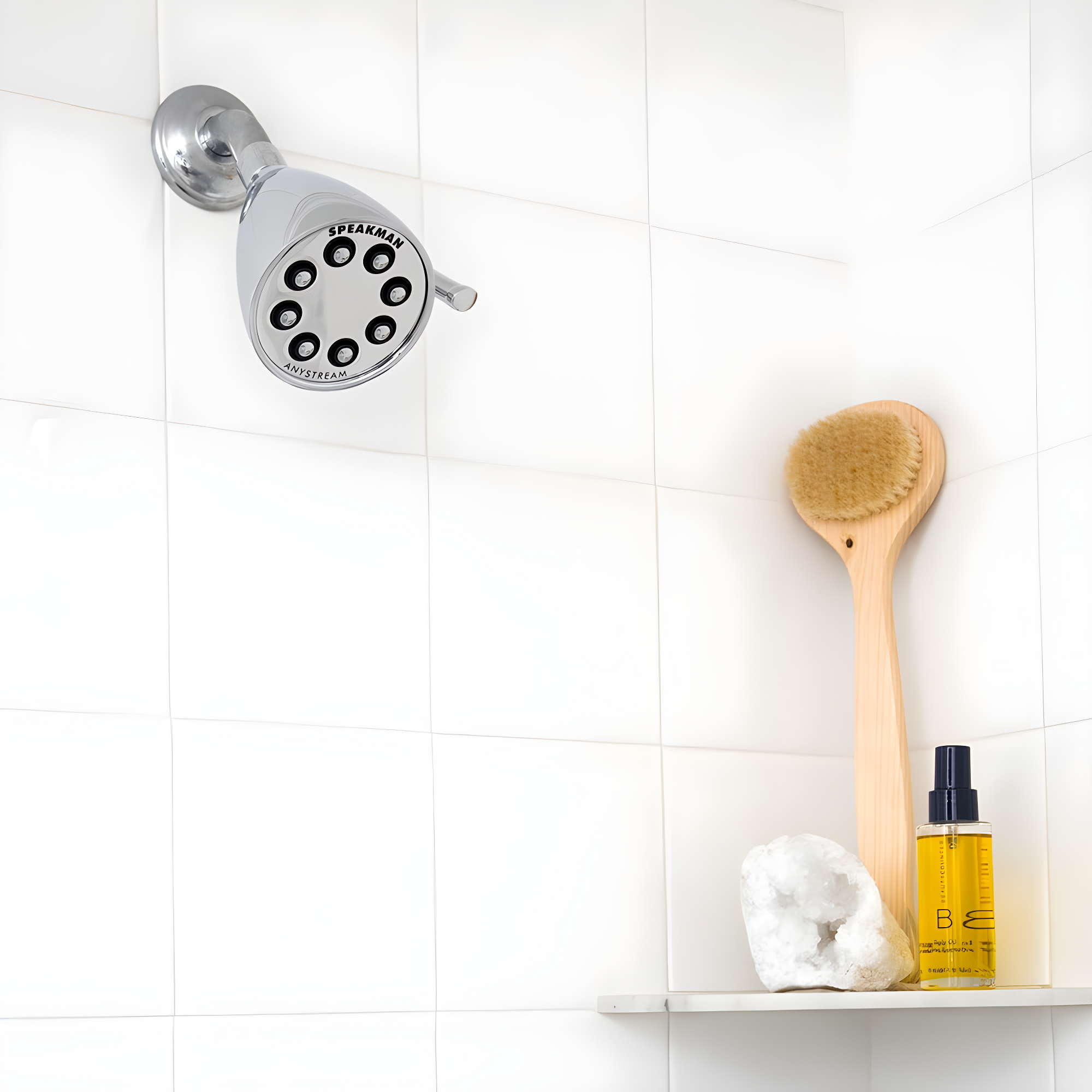 Speakman S-2251 Signature Icon Anystream Adjustable High Pressure Shower Head - 2.5 GPM Solid Brass Replacement Bathroom Showerhead, Polished Chrome