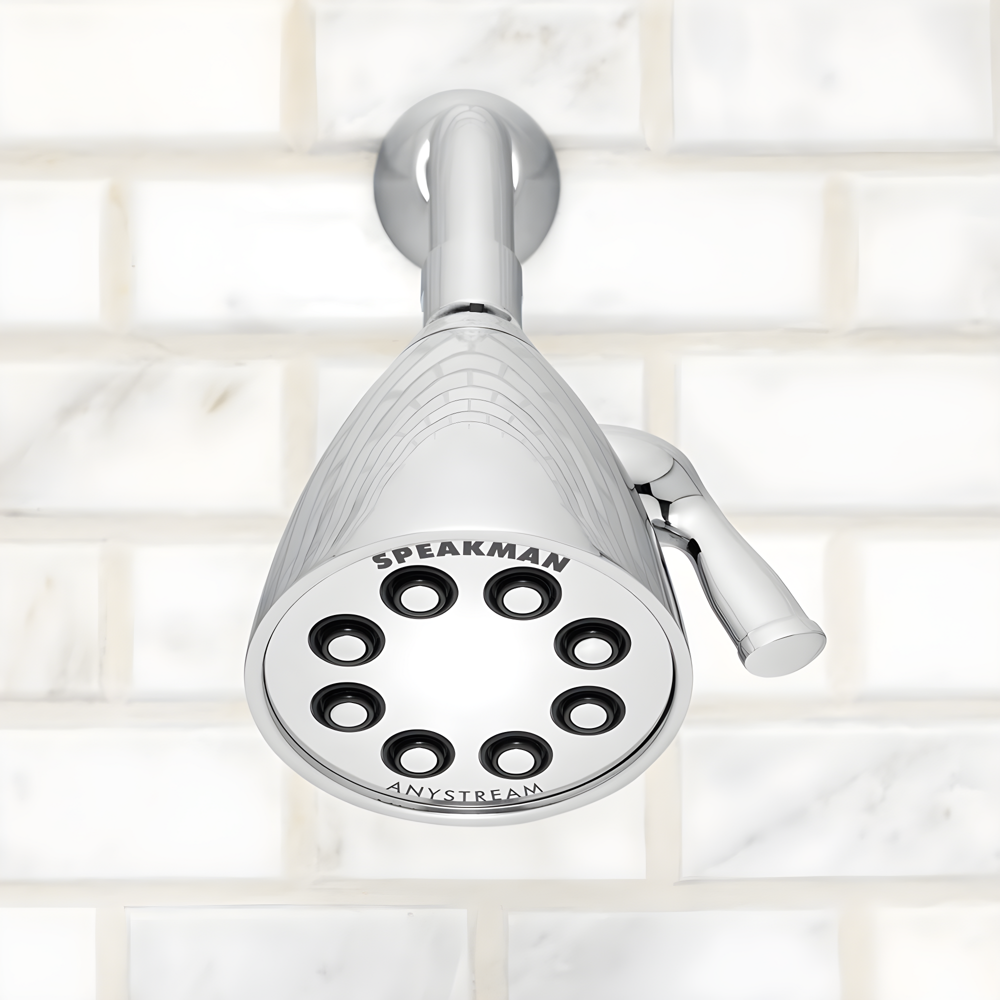 Speakman S-2251 Signature Icon Anystream Adjustable High Pressure Shower Head - 2.5 GPM Solid Brass Replacement Bathroom Showerhead, Polished Chrome