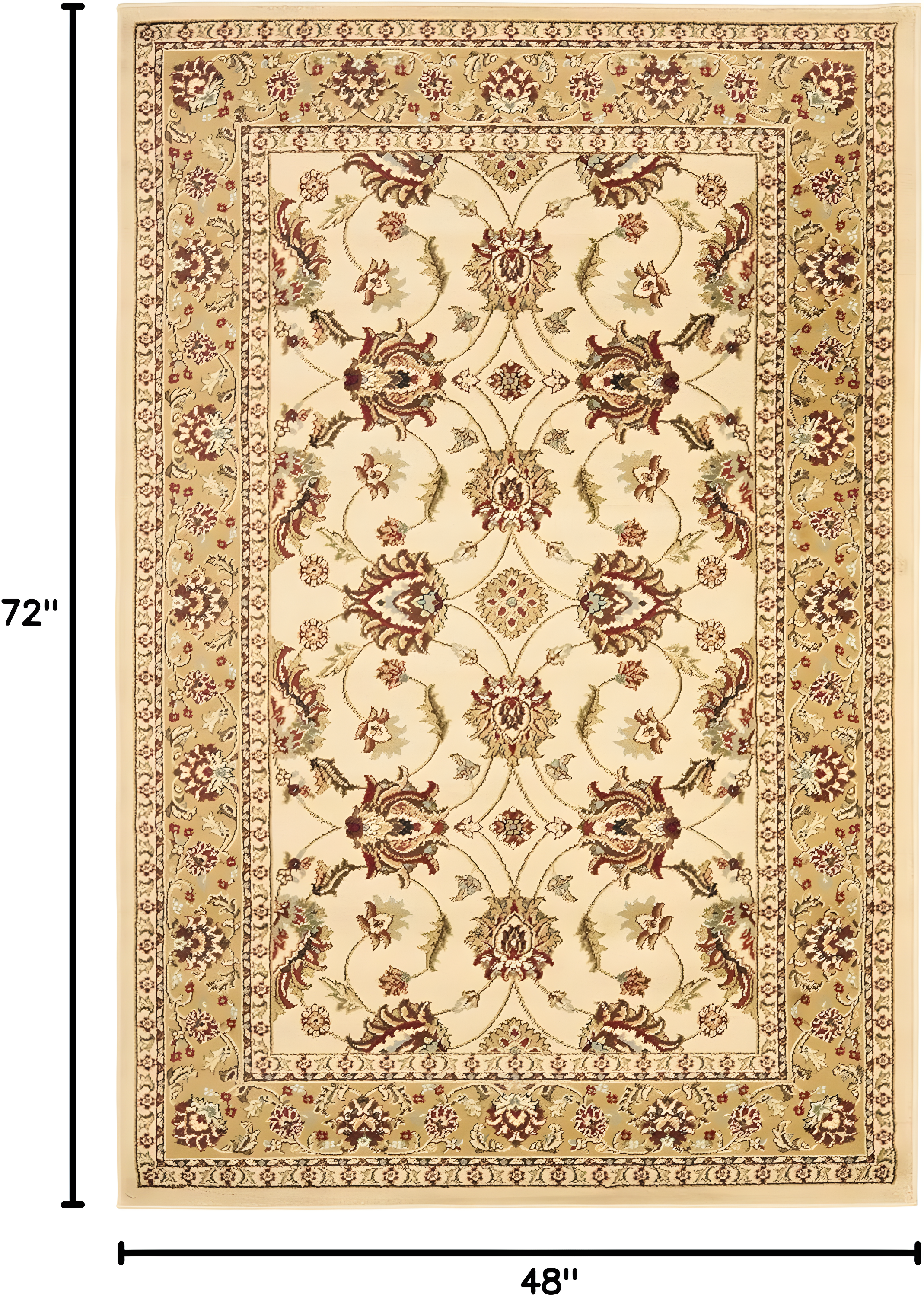 Lyndhurst LNH553 Power Loomed Area Rug - Ivory/Beige - 4'x6' - Safavieh.