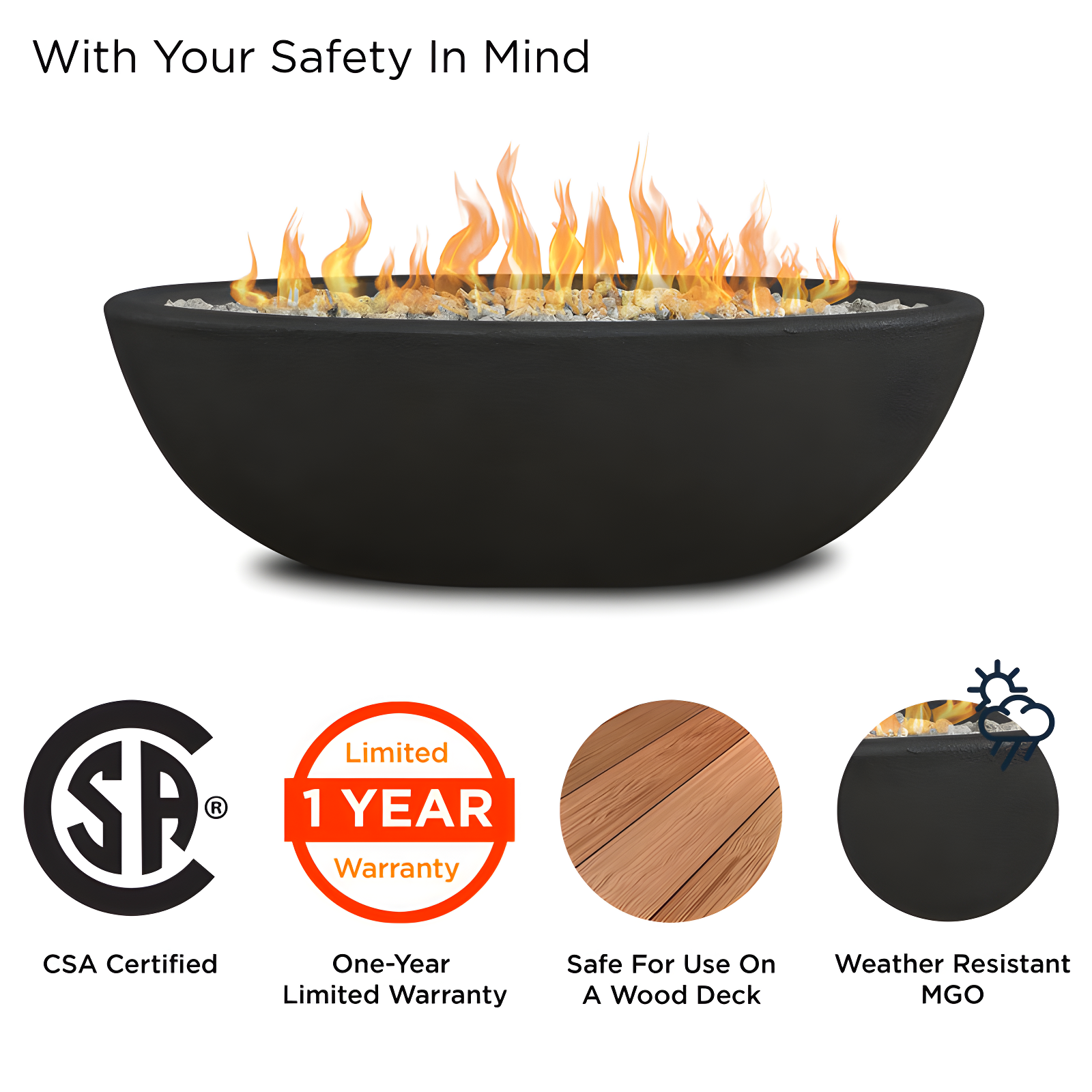 Fernanda Fire Bowl - Shale / Oval