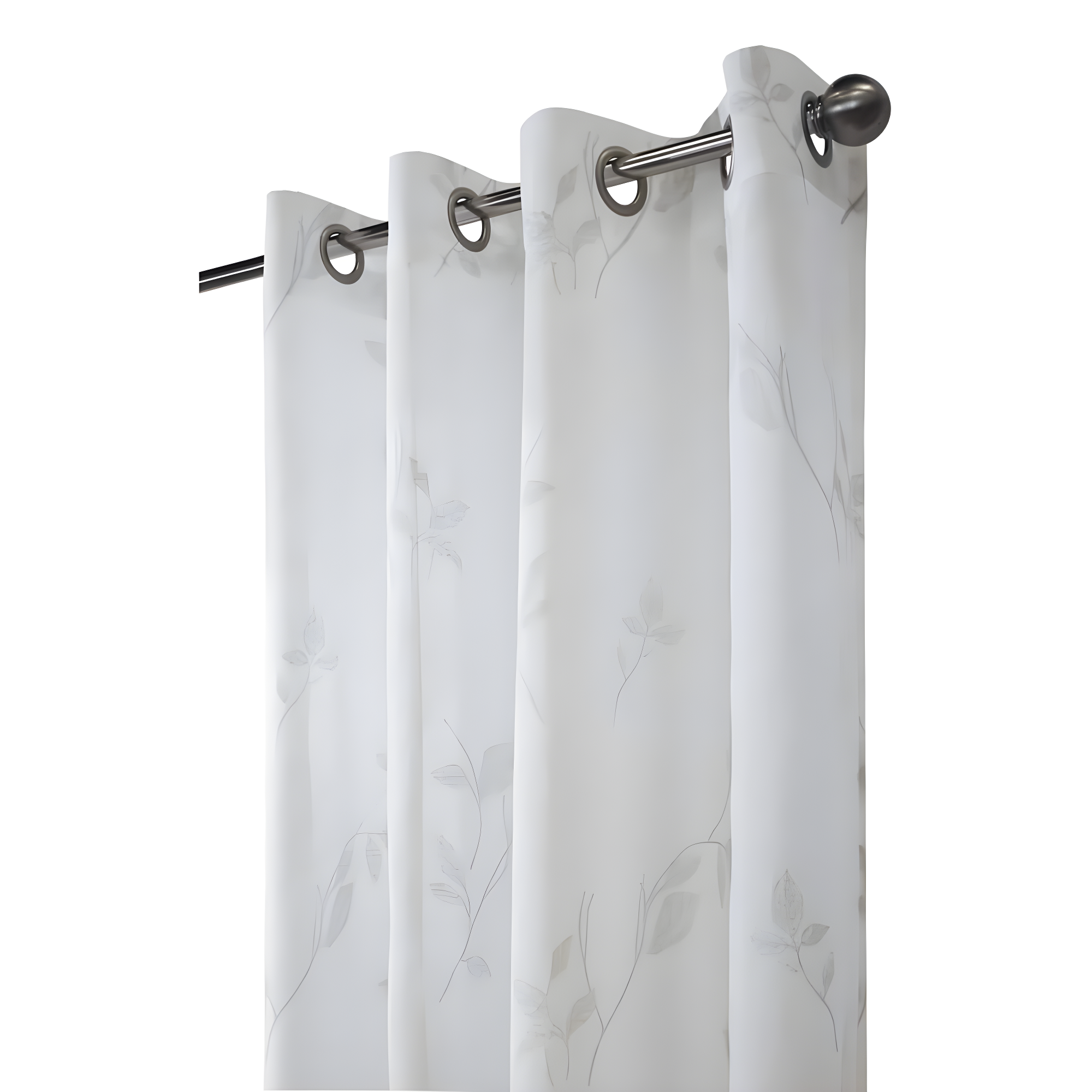 Commonwealth Habitat Triston Window Top Panel With 8 Silver Grommets 1" Side Hems & 3" Bottom Hem - (50"x63") in White Color