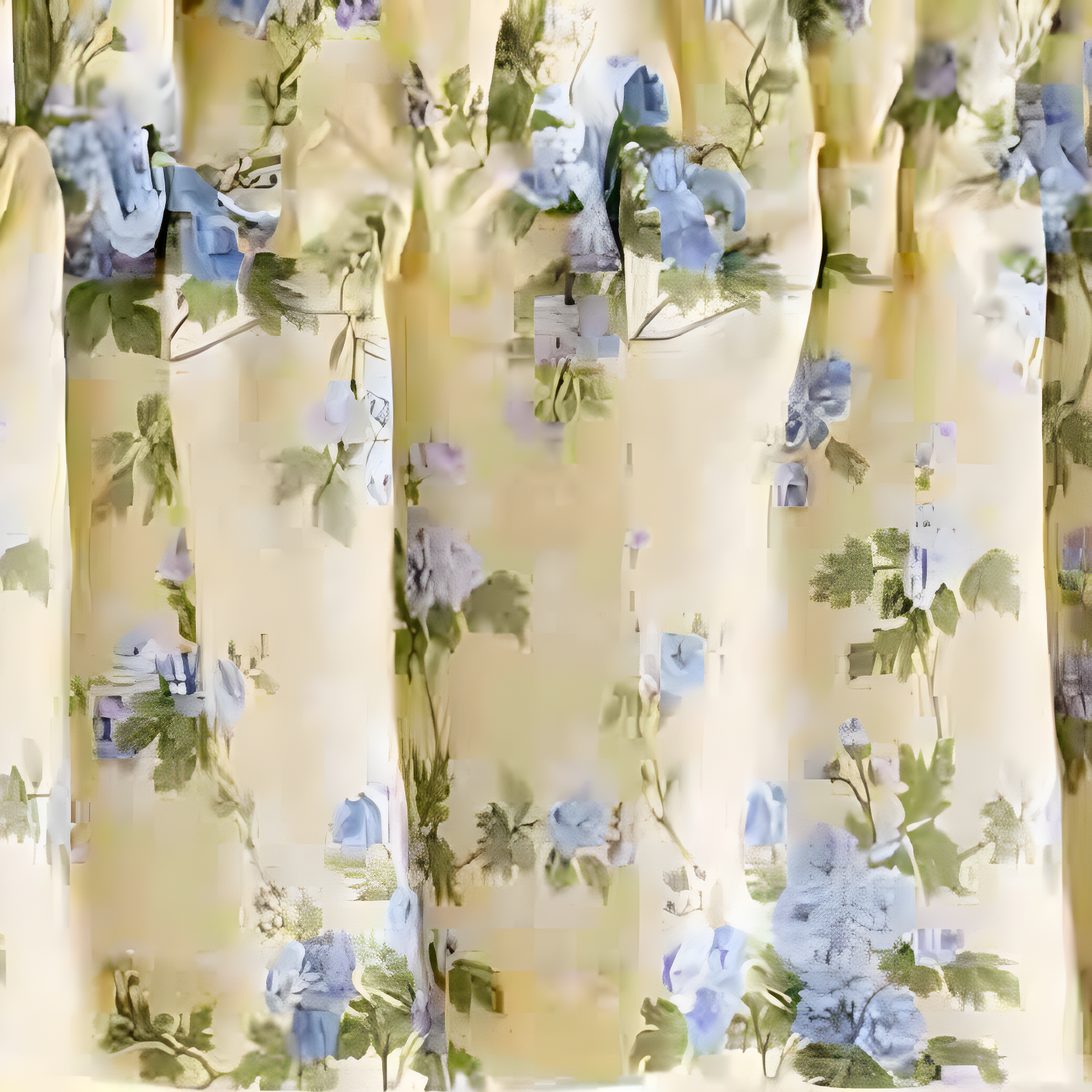 Laura Ashley Cassidy Floral Cotton Ruffled 86" Window Valance in Yellow/Blue