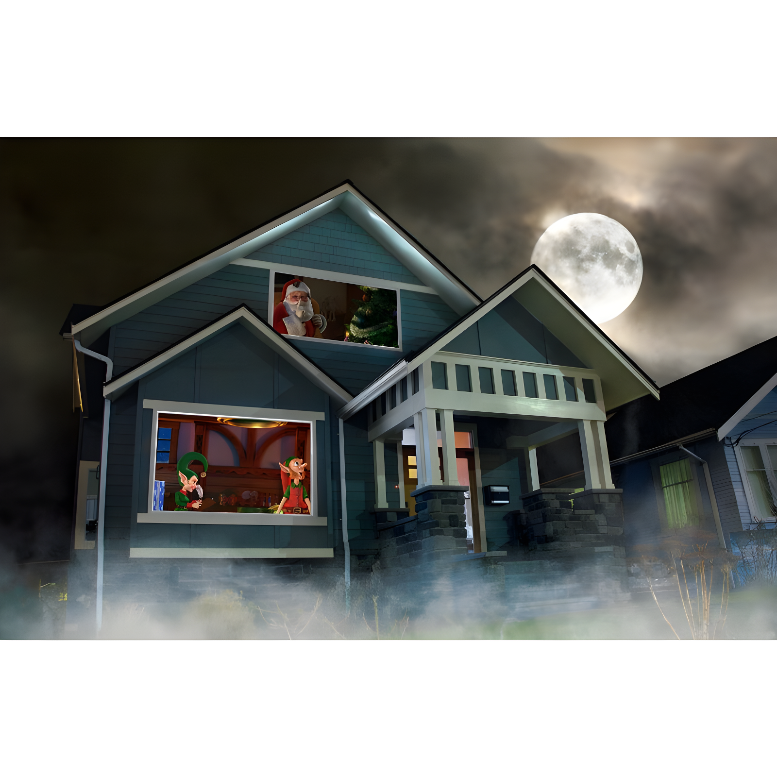 Holiscapes Holiday Digital Decoration Kit - Includes 16 AtmosFX® Video Effects, HD projector, Projection Screen