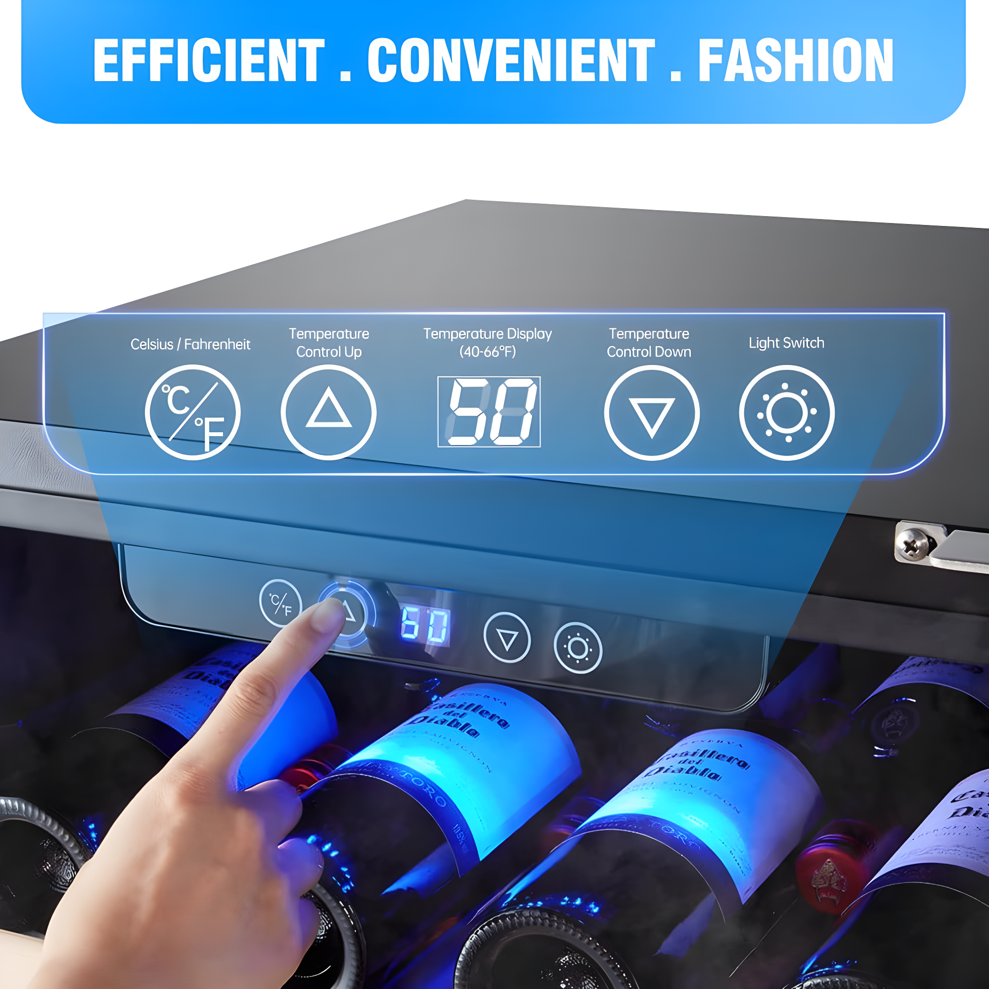Kalamera Kalamera Single Zone 19.3'' Freestanding 50 Bottle Wine Refrigerator