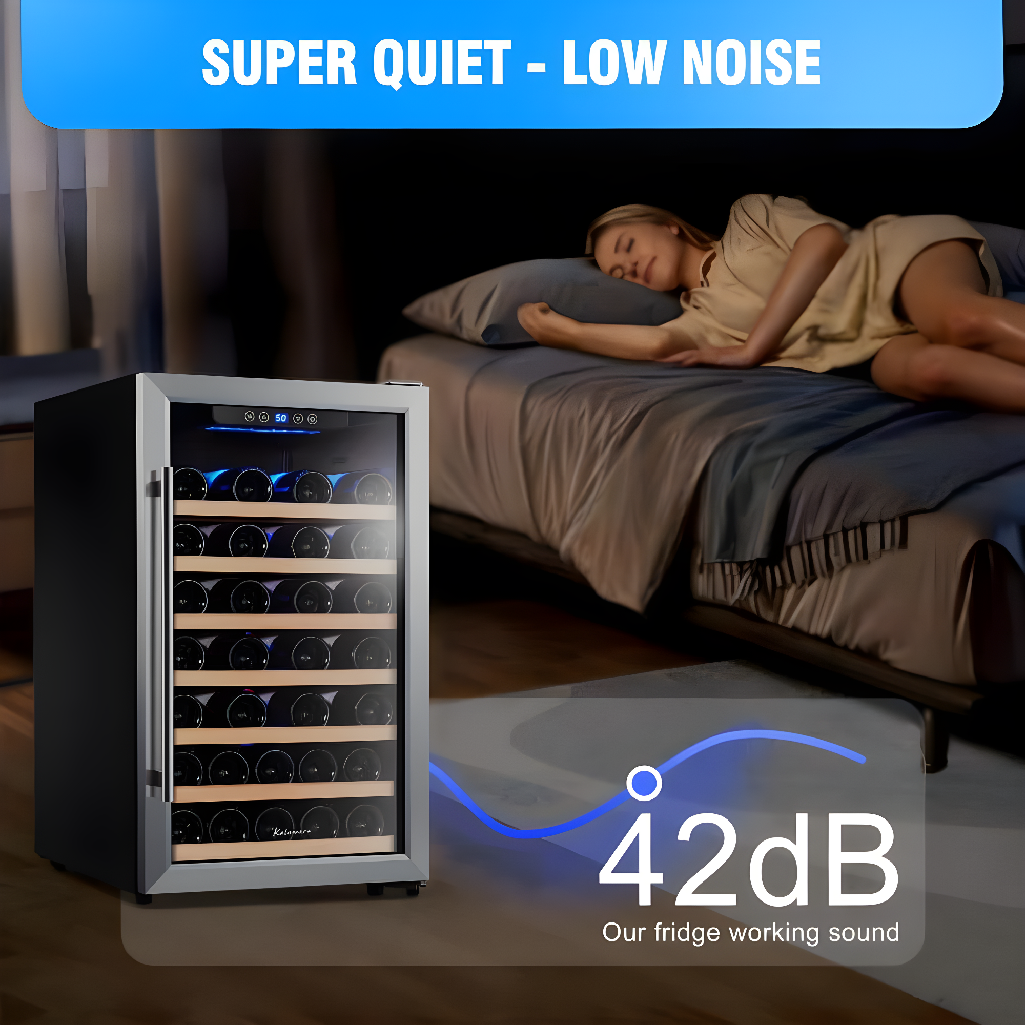 Kalamera Kalamera Single Zone 19.3'' Freestanding 50 Bottle Wine Refrigerator