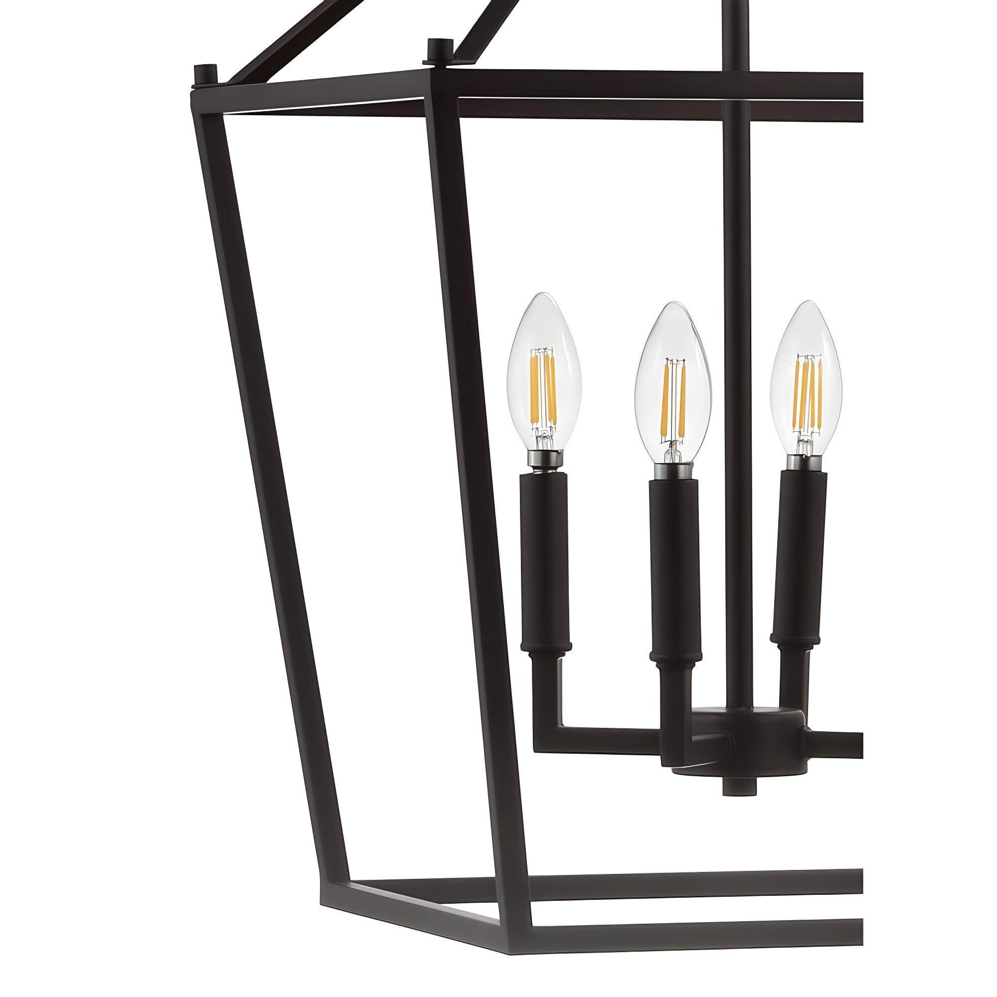 Pagoda 16" 4-Bulb Lantern Metal LED Pendant, Oil Rubbed Bronze