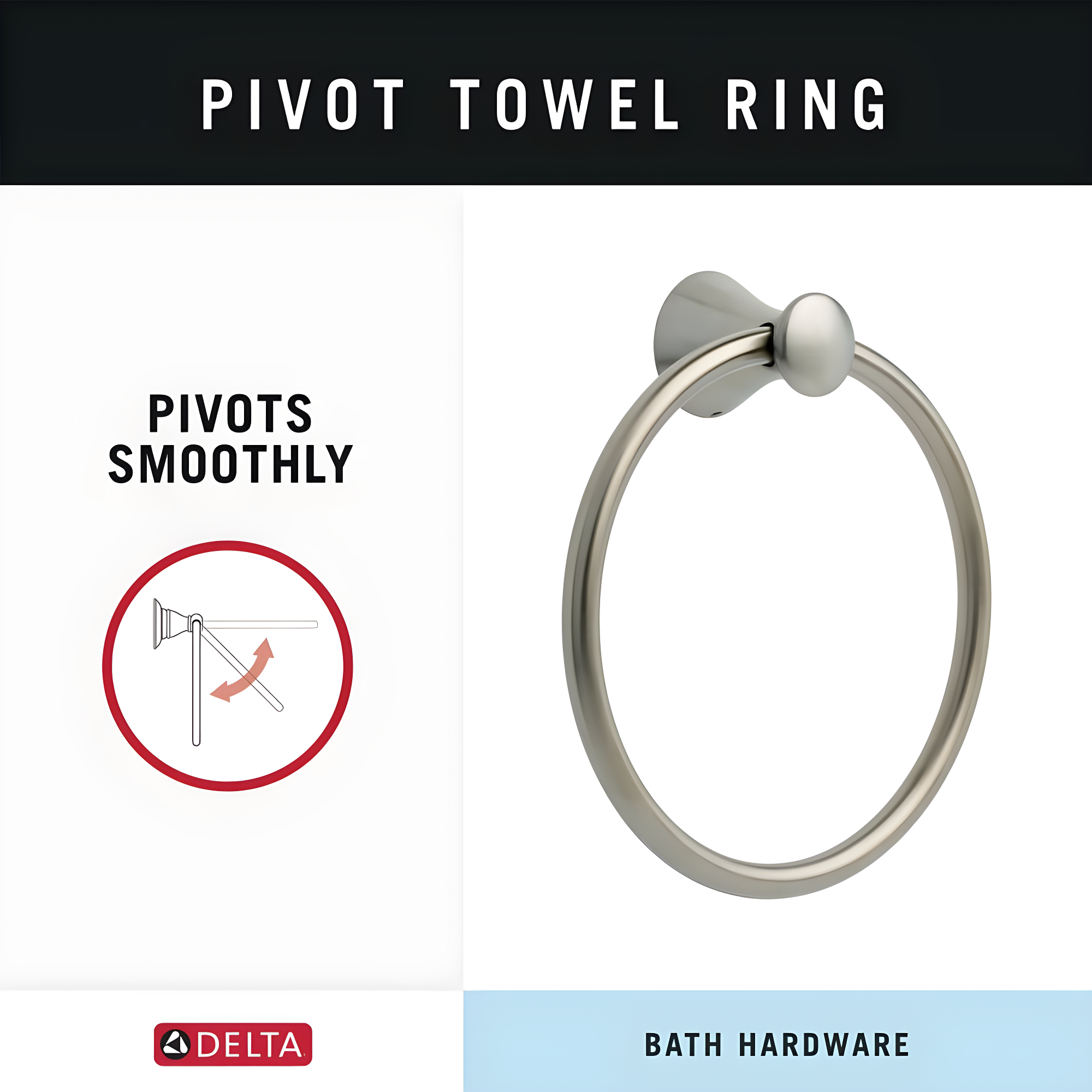 Lahara Wall Mount Round Closed Towel Ring Bath Hardware Accessory