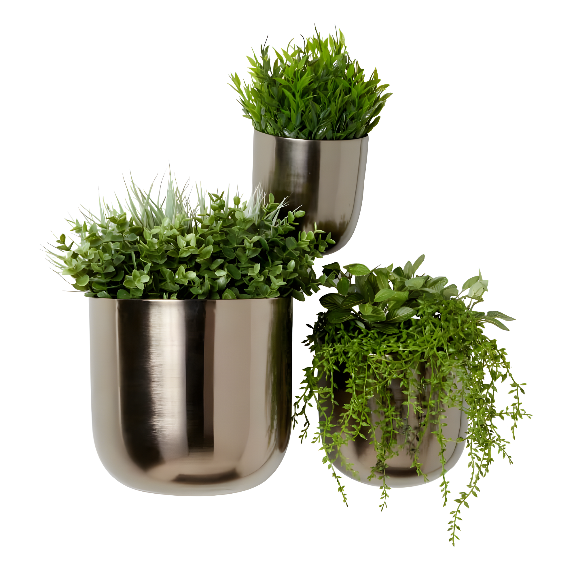 DecMode 9", 7", 6"H Round Black Metal Indoor Outdoor Floating Wall Planter (3 Count)