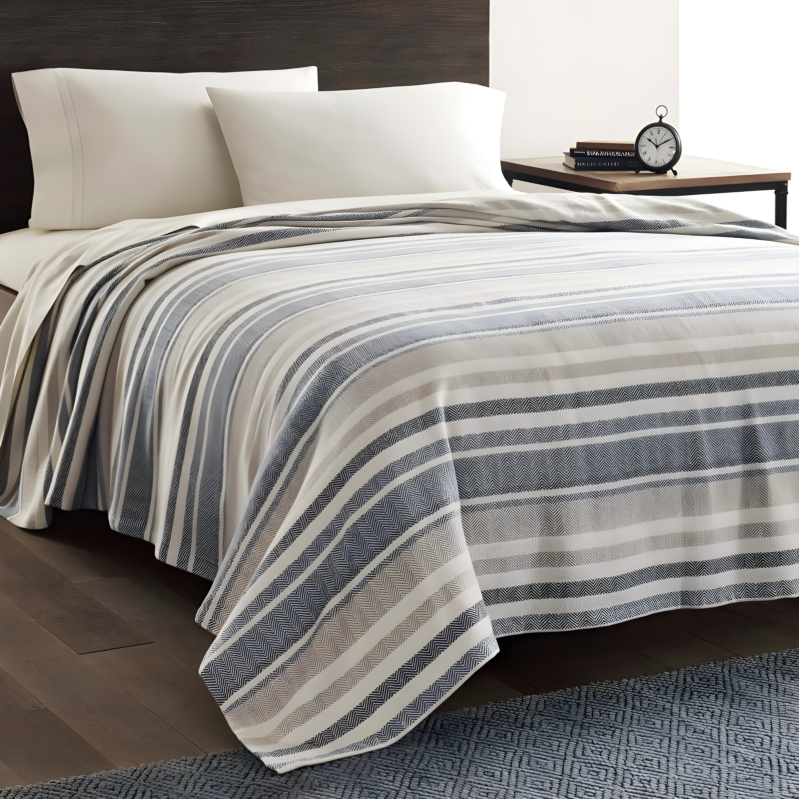 Eddie Bauer Herringbone Cotton Reversible Blanket