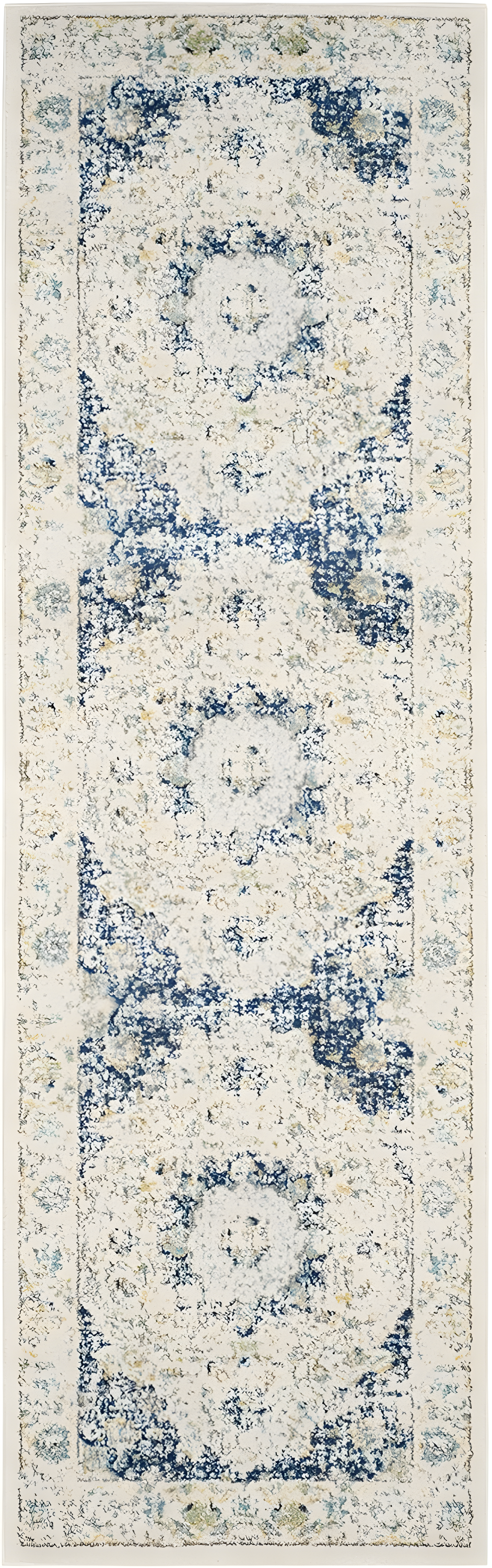 Evoke EVK220 Power Loomed Runner Rug - Ivory/Blue - 2'2"x9' - Safavieh.