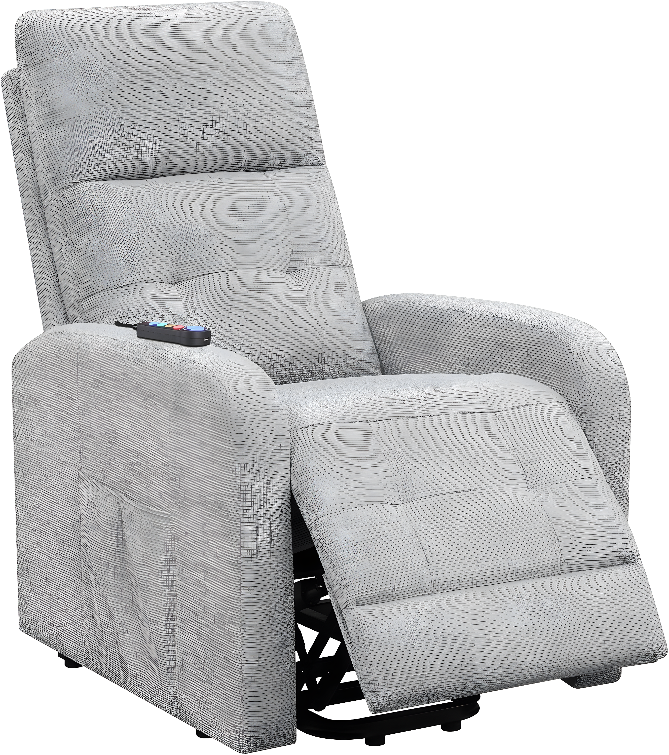 Coaster Howie Tufted Fabric Upholstered Power Lift Recliner in Gray