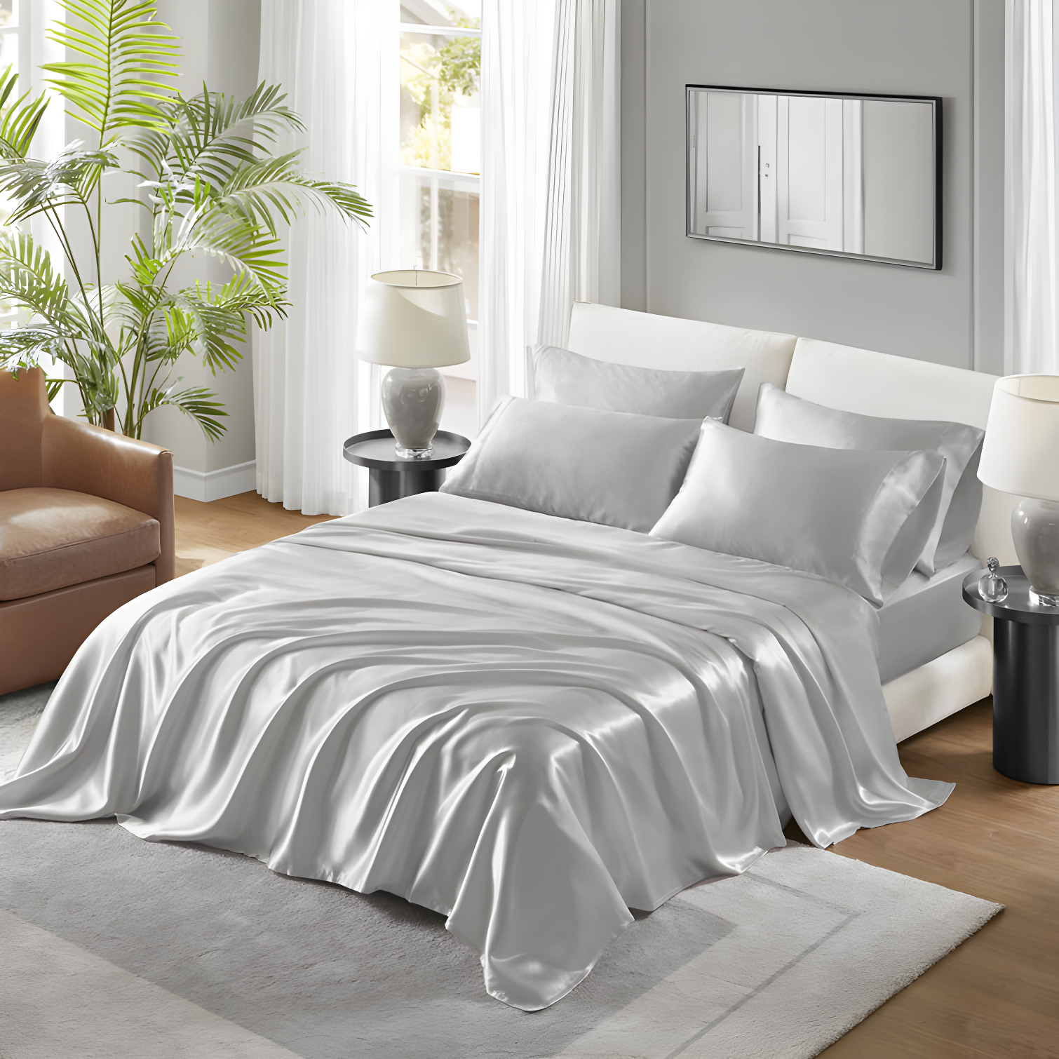 Madison Park Essentials Satin Luxury 2PC Pillowcases (Set of 2)