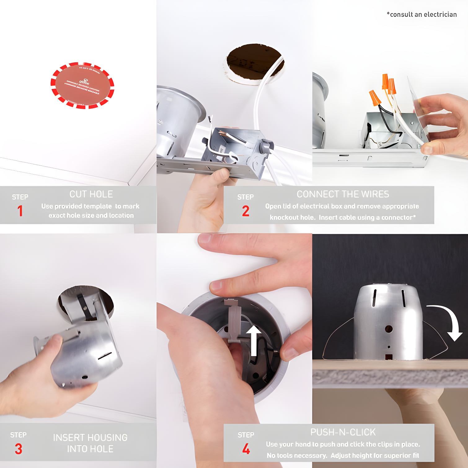 4'' Dimmable IC Rated Recessed Lighting Kit