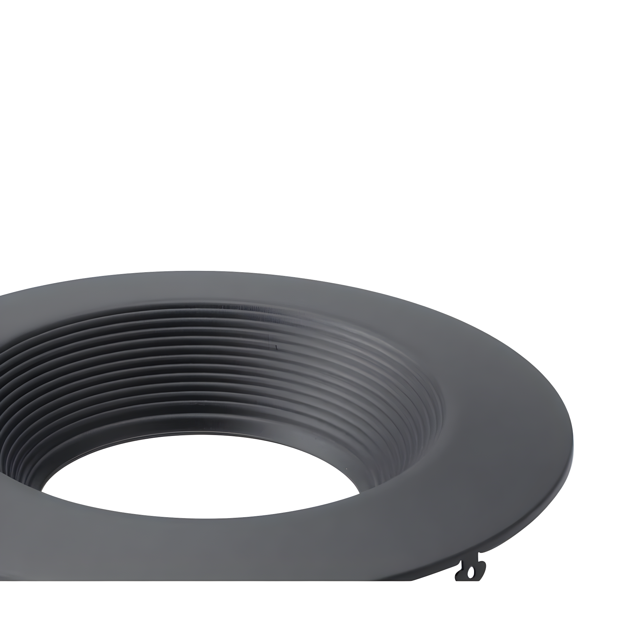 6-Inch Round Textured Black Aluminum Recessed Downlight Trim