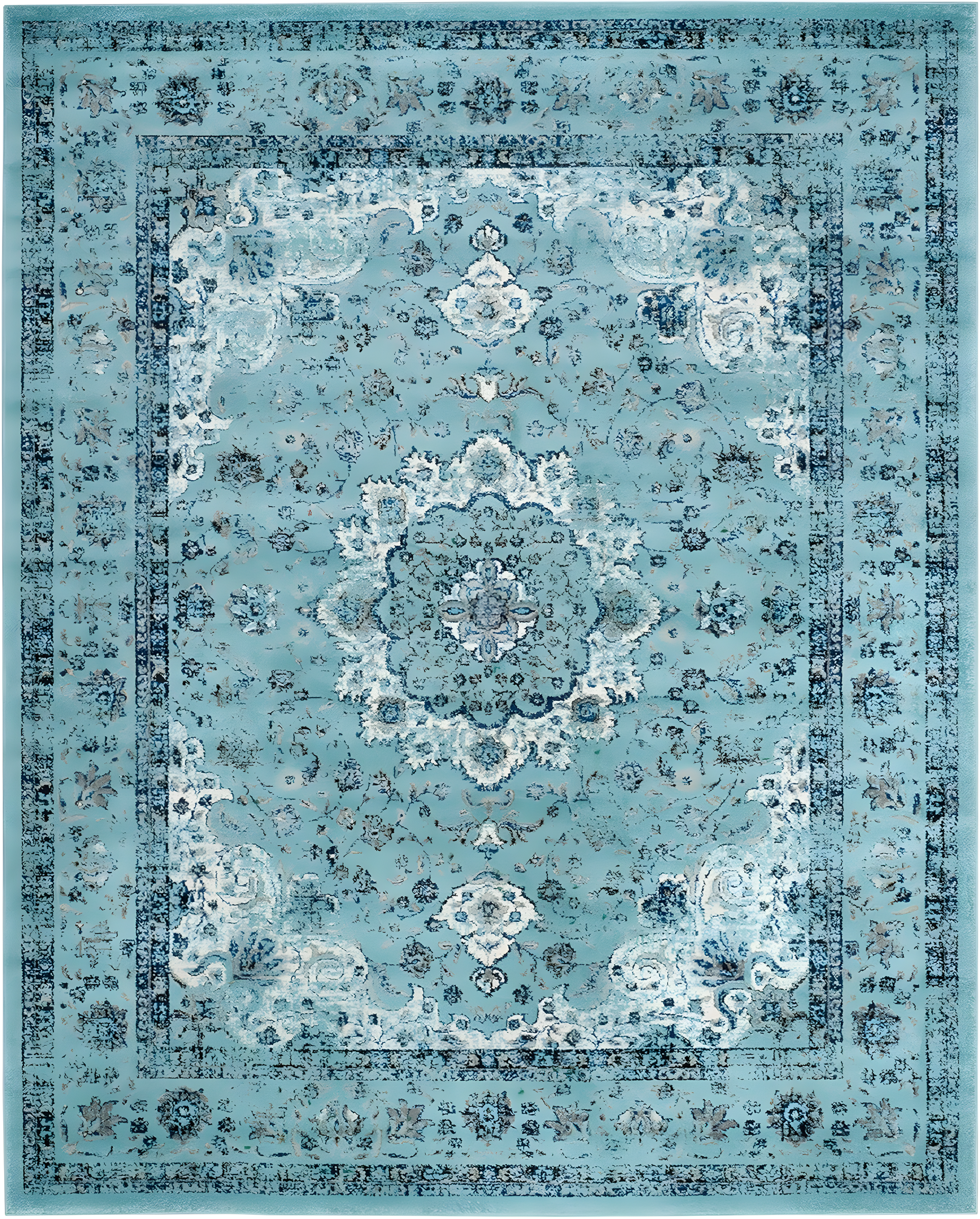 Evoke EVK220 Power Loomed Area Rug - Light Blue/Light Blue - 8'x10' - Safavieh.