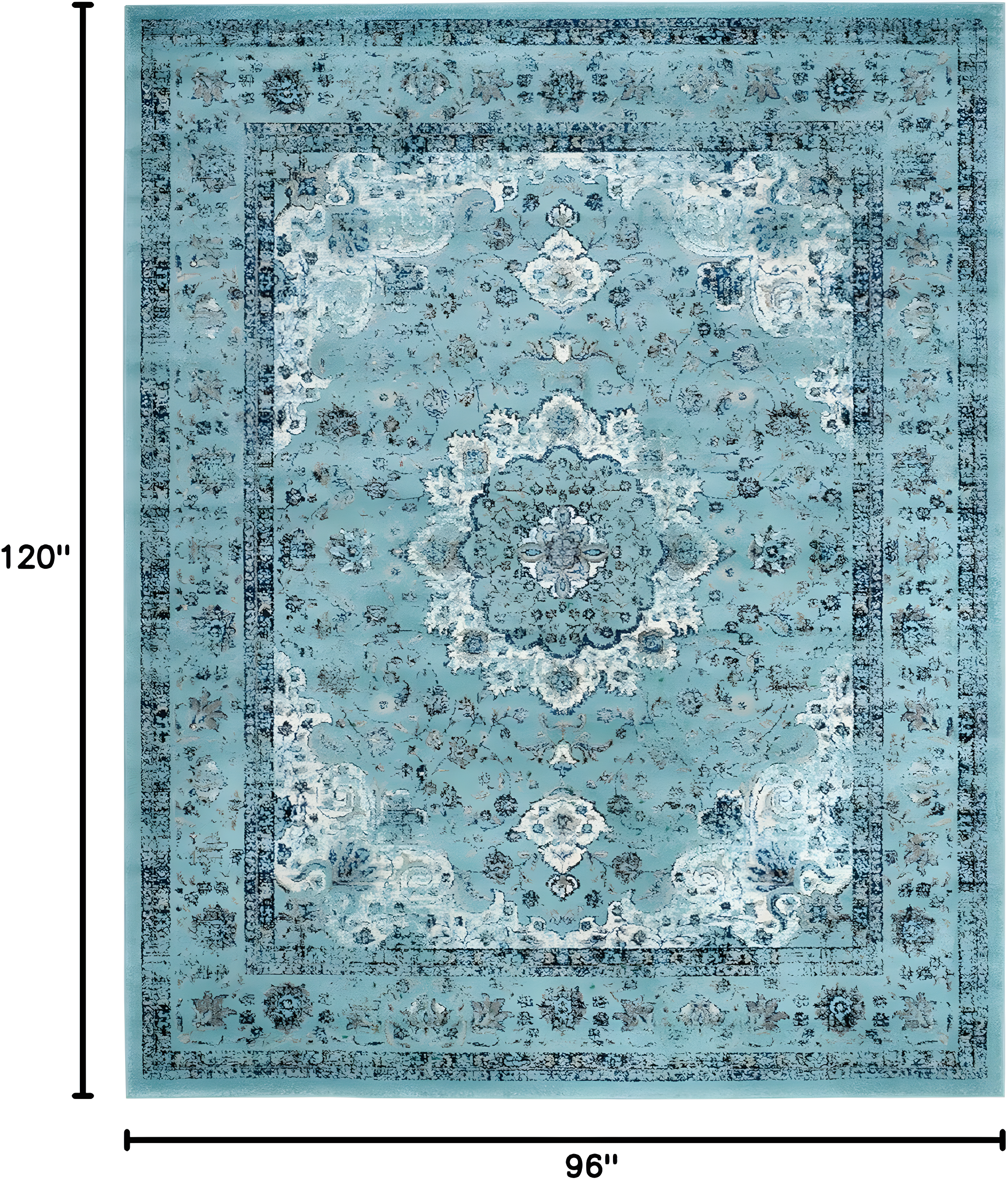 Evoke EVK220 Power Loomed Area Rug - Light Blue/Light Blue - 8'x10' - Safavieh.