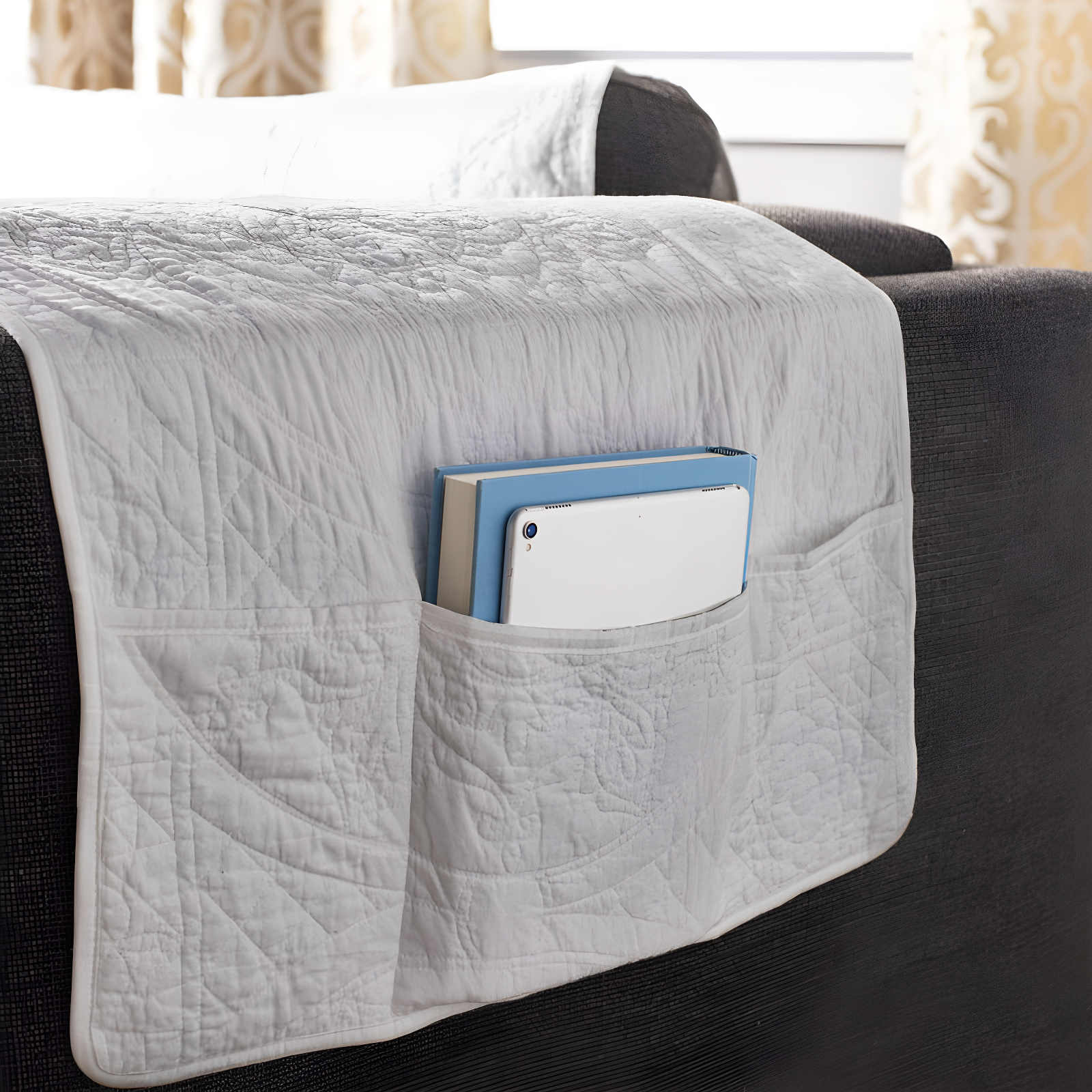 Sure Fit Heirloom Quilt Furniture Cover Cotton Box Cushion Sofa Slipcover