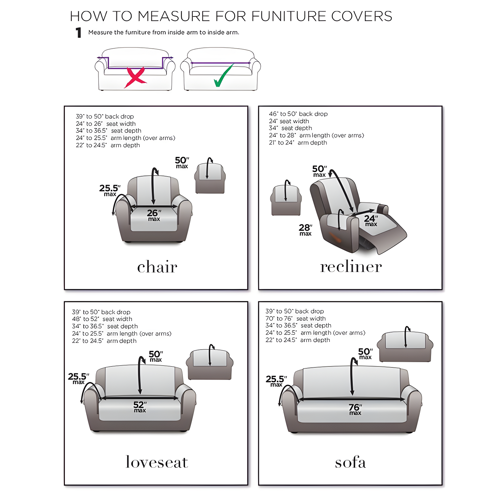 Sure Fit Heirloom Quilt Furniture Cover Cotton Box Cushion Sofa Slipcover