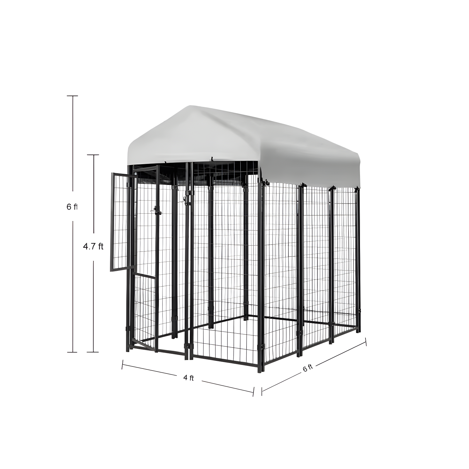 Kennels Direct Metal Kennel Kit with Cover