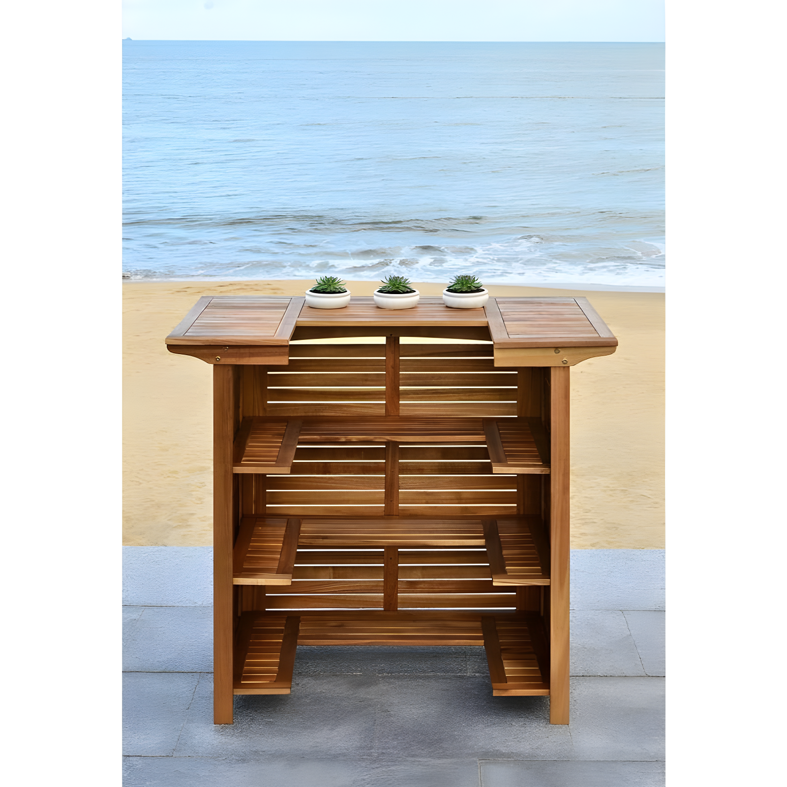 Monterey Patio Outdoor Bar Table - Natural - Safavieh