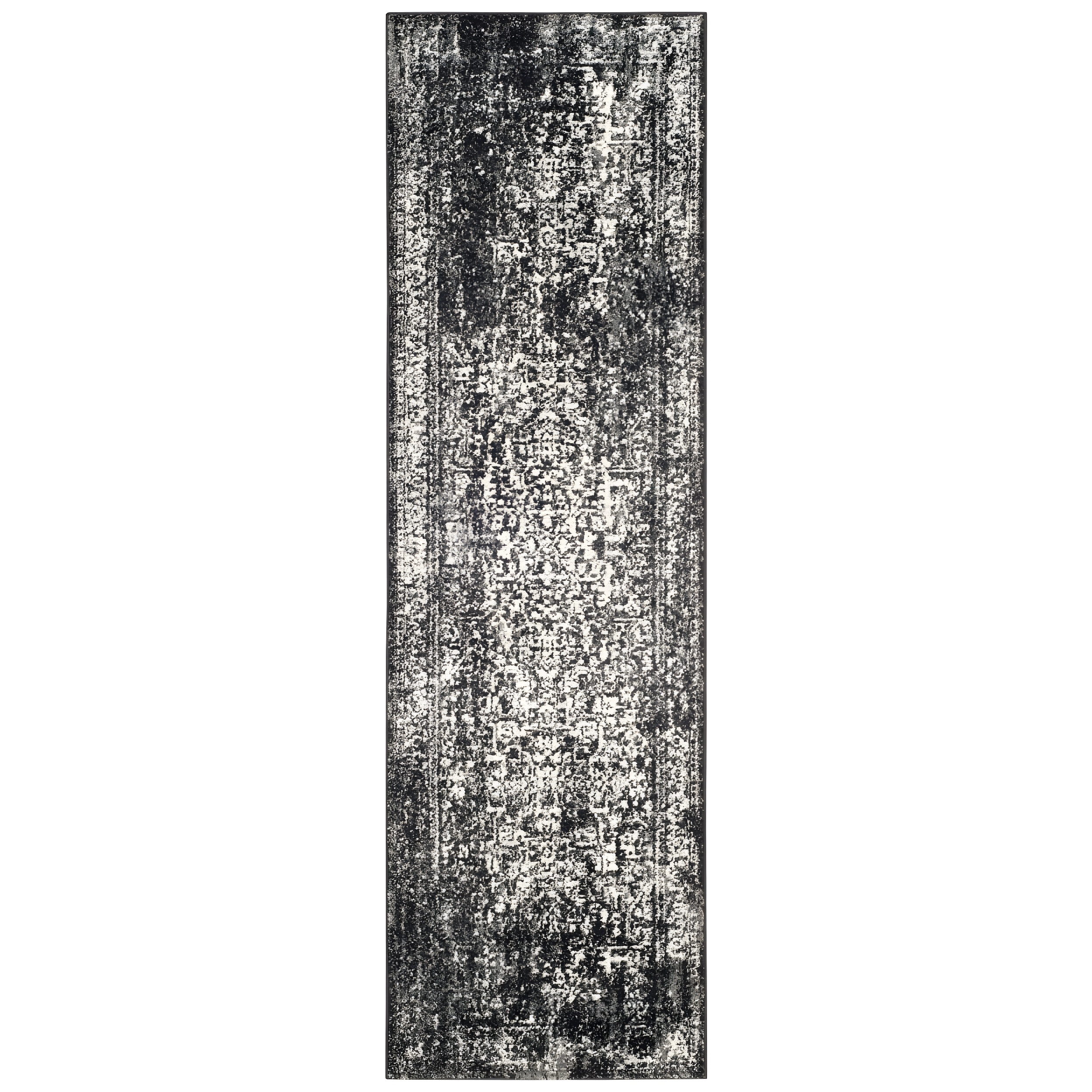 Evoke EVK256 Power Loomed Indoor Runner - Black/Grey - 2'2"x7' - Safavieh