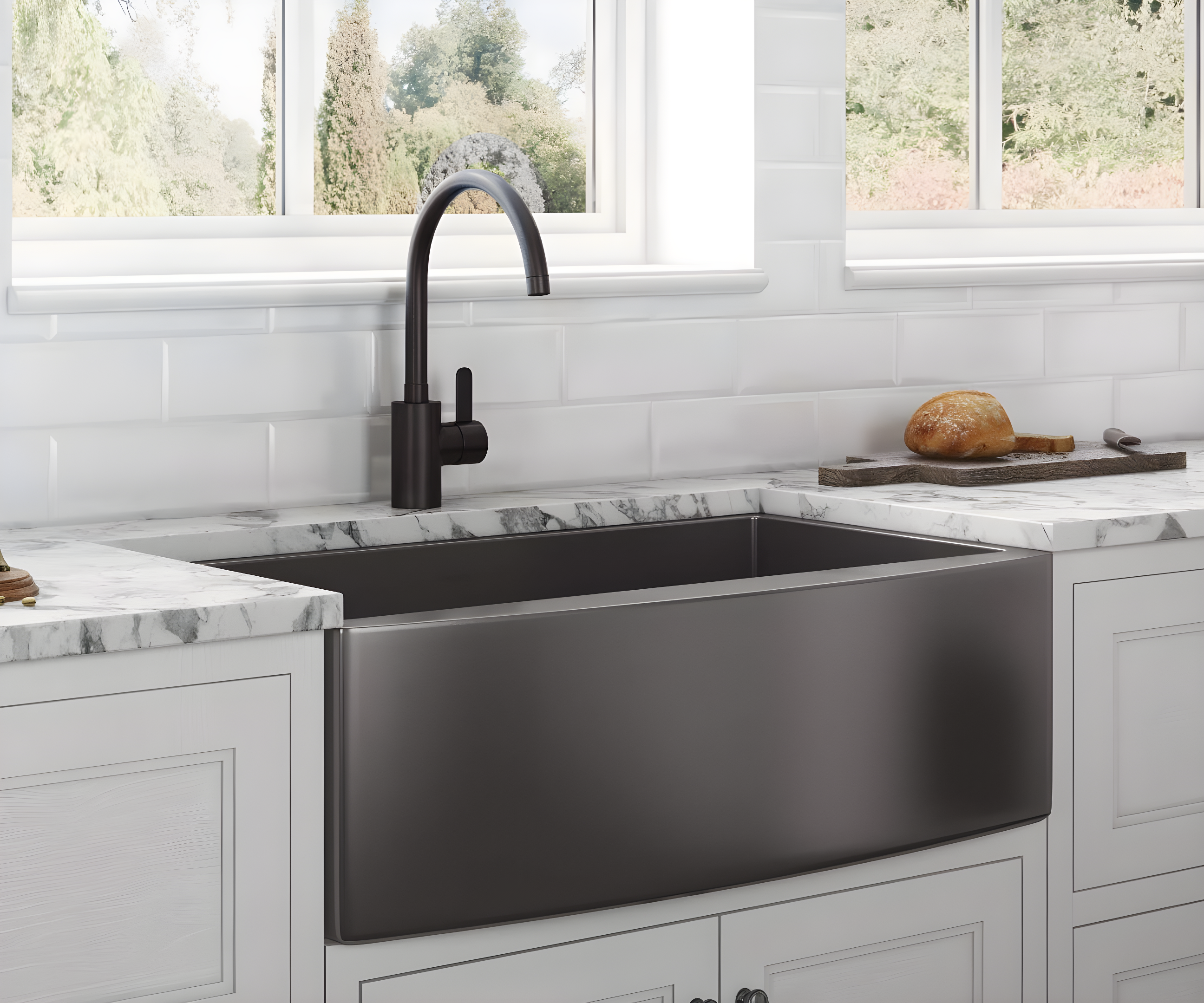 Ruvati 33-inch Apron-Front Farmhouse Kitchen Sink -Stainless Steel