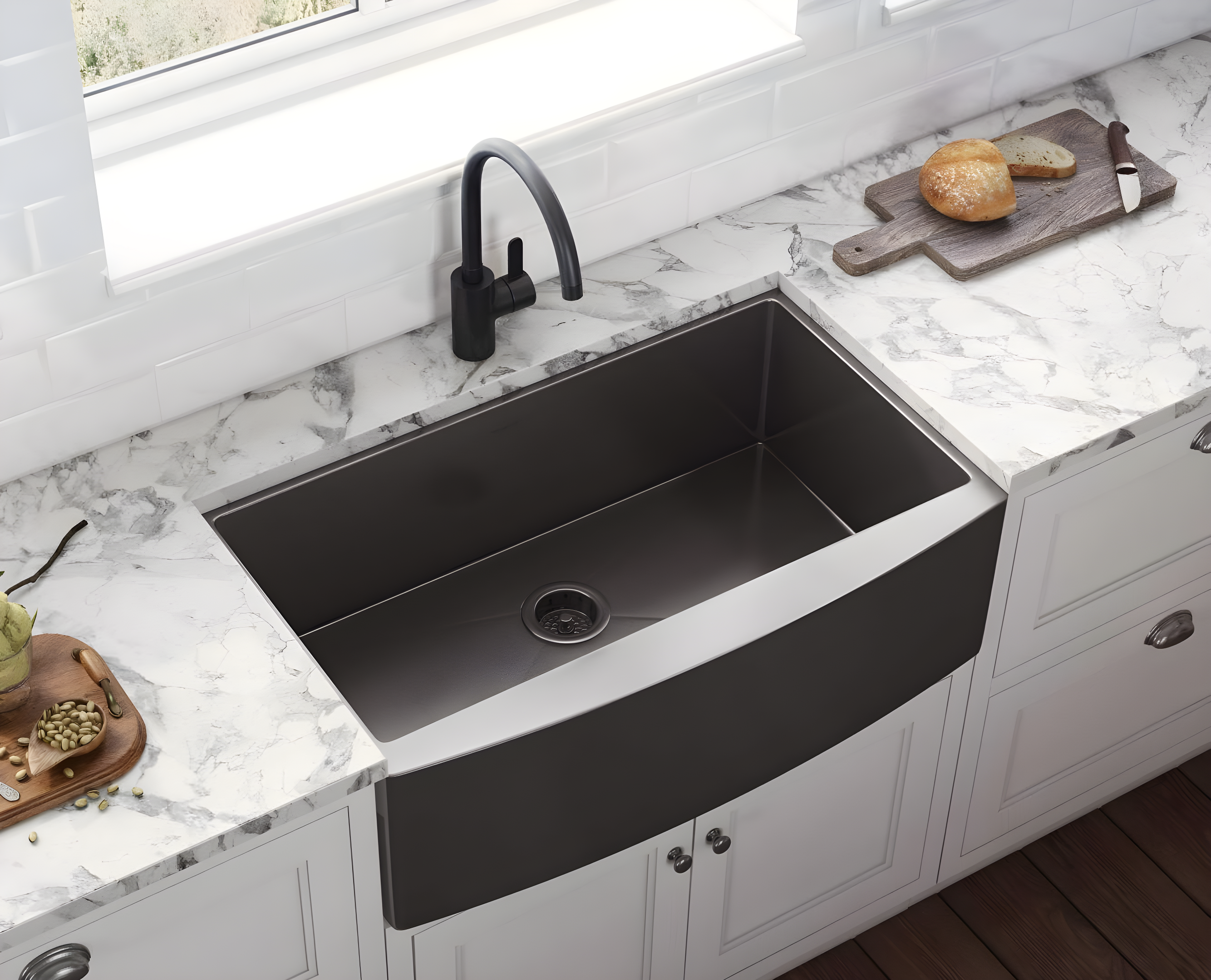 Ruvati 33-inch Apron-Front Farmhouse Kitchen Sink -Stainless Steel