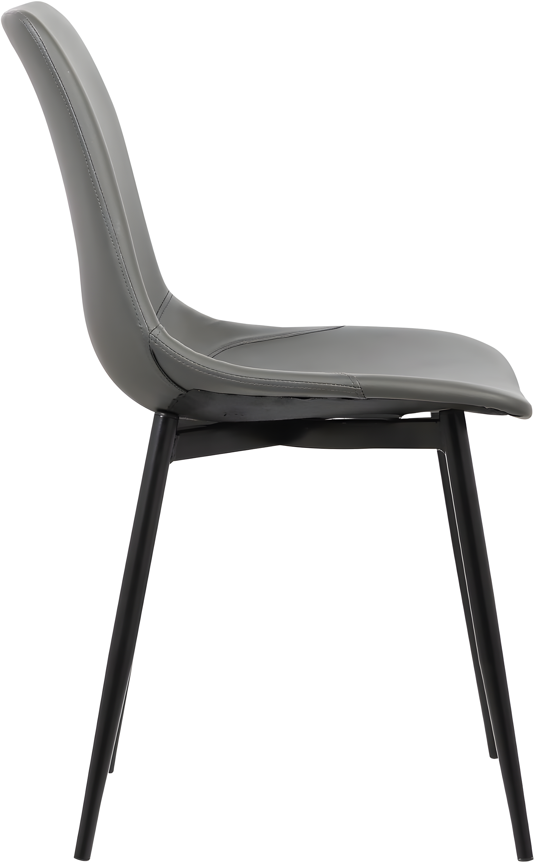 Monte Contemporary Dining Chair Faux Leather with Black Powder Coated Metal Legs - Armen Living