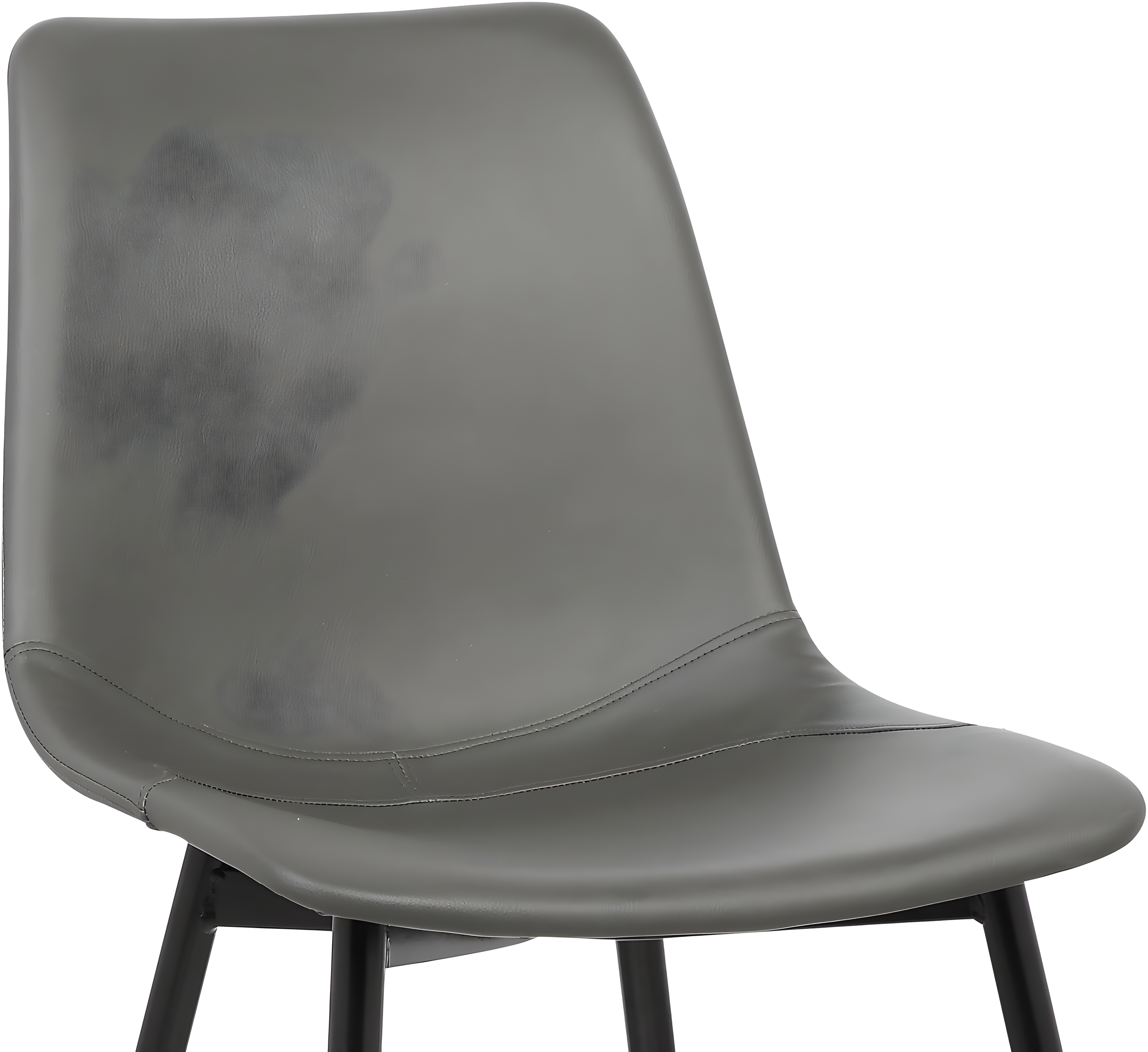Monte Contemporary Dining Chair Faux Leather with Black Powder Coated Metal Legs - Armen Living