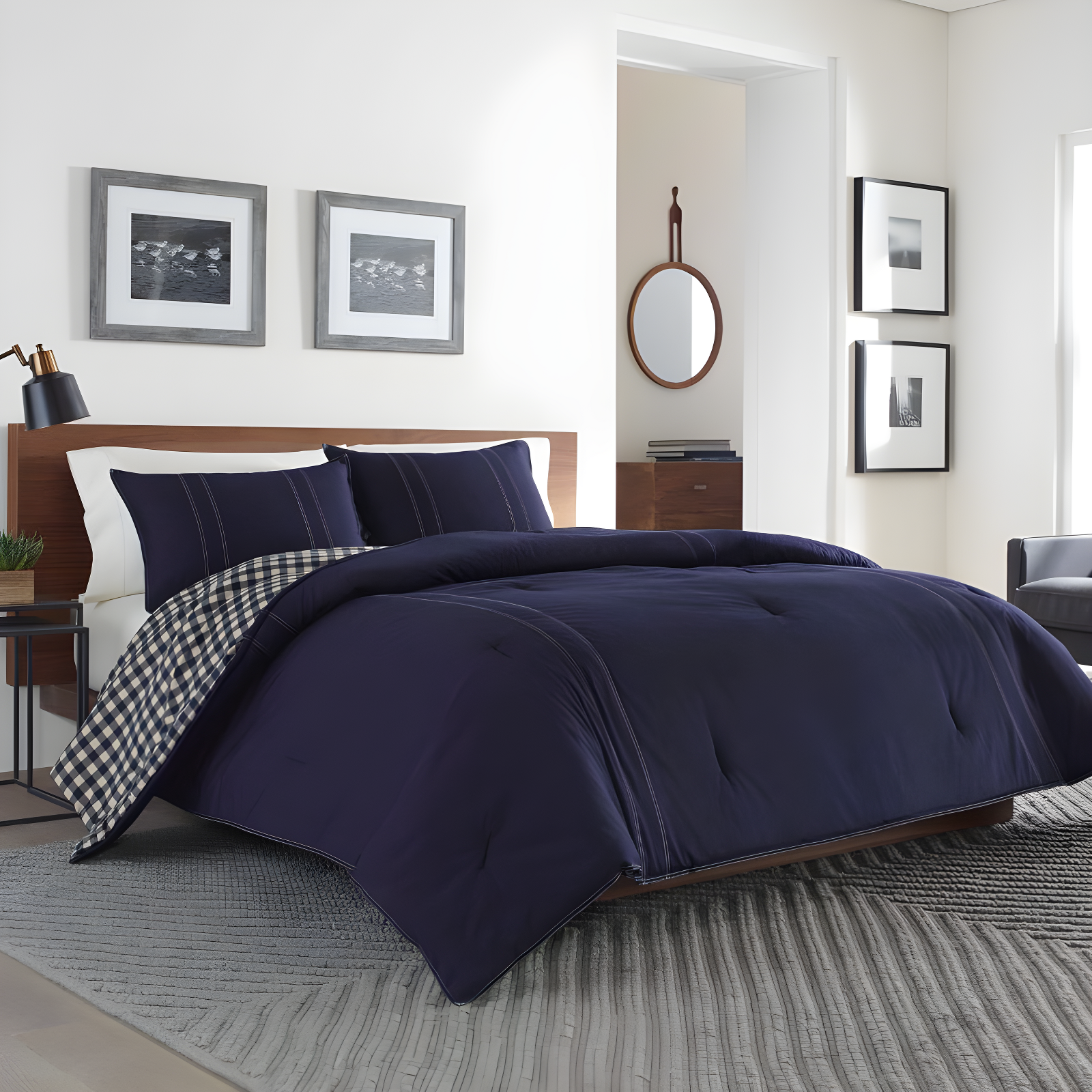 Eddie Bauer Eddie Bauer Kingston Navy Cotton Reversible Comforter Set