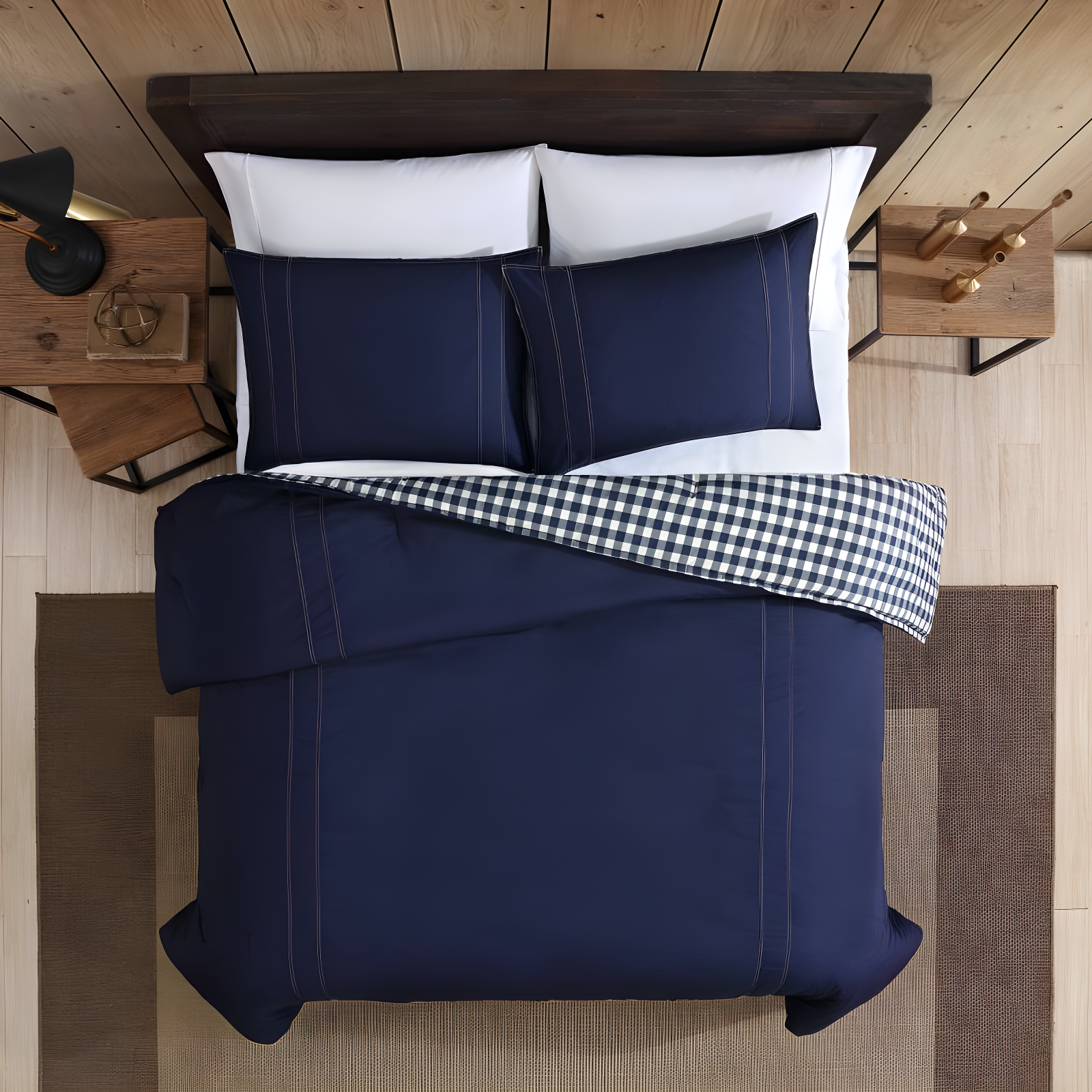 Eddie Bauer Eddie Bauer Kingston Navy Cotton Reversible Comforter Set